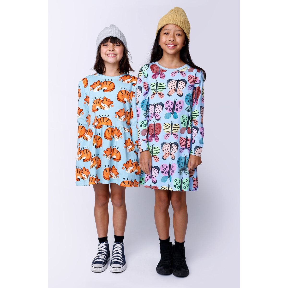 Sleepy Tigers Dress - Aqua