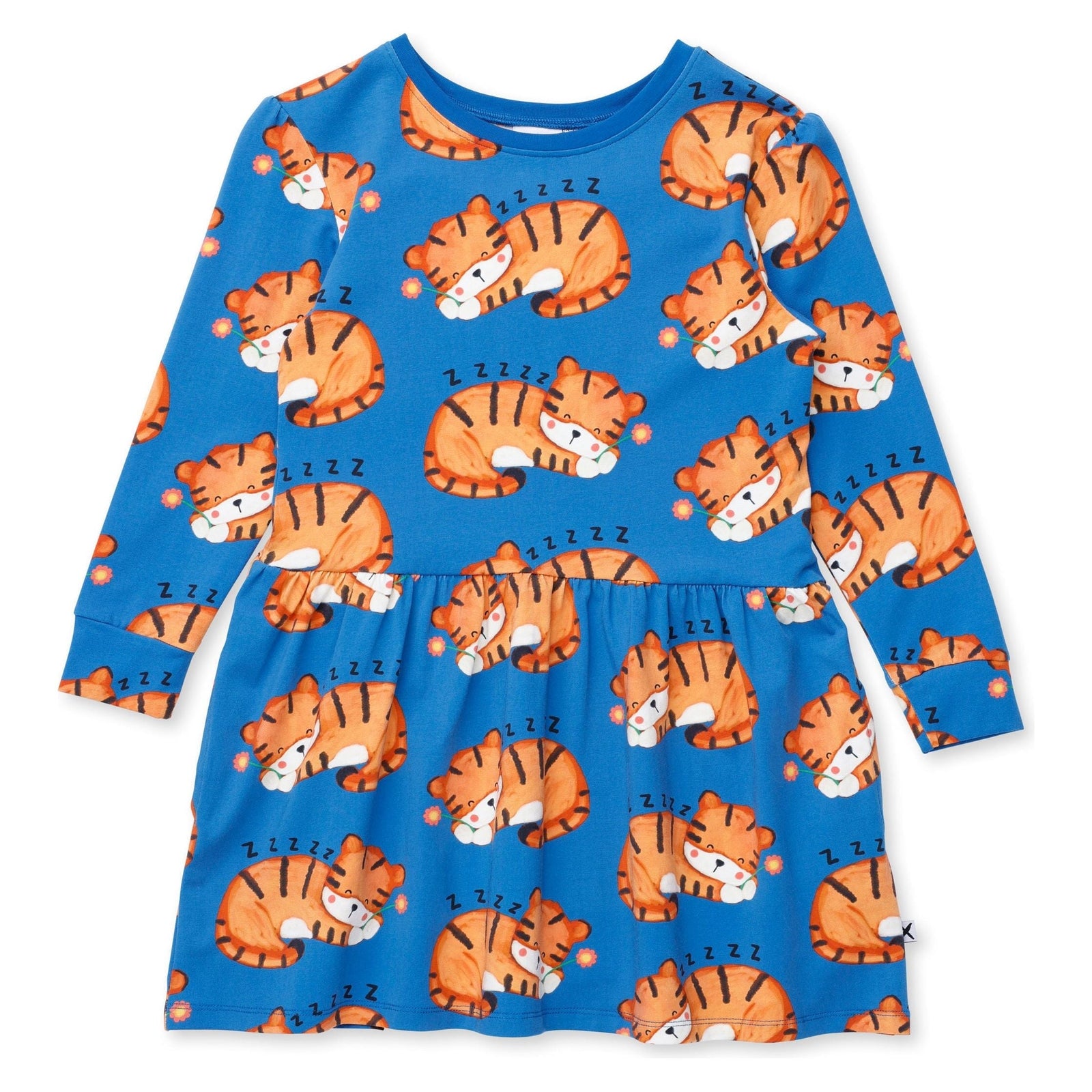 Sleepy Tigers Dress - Dark Blue