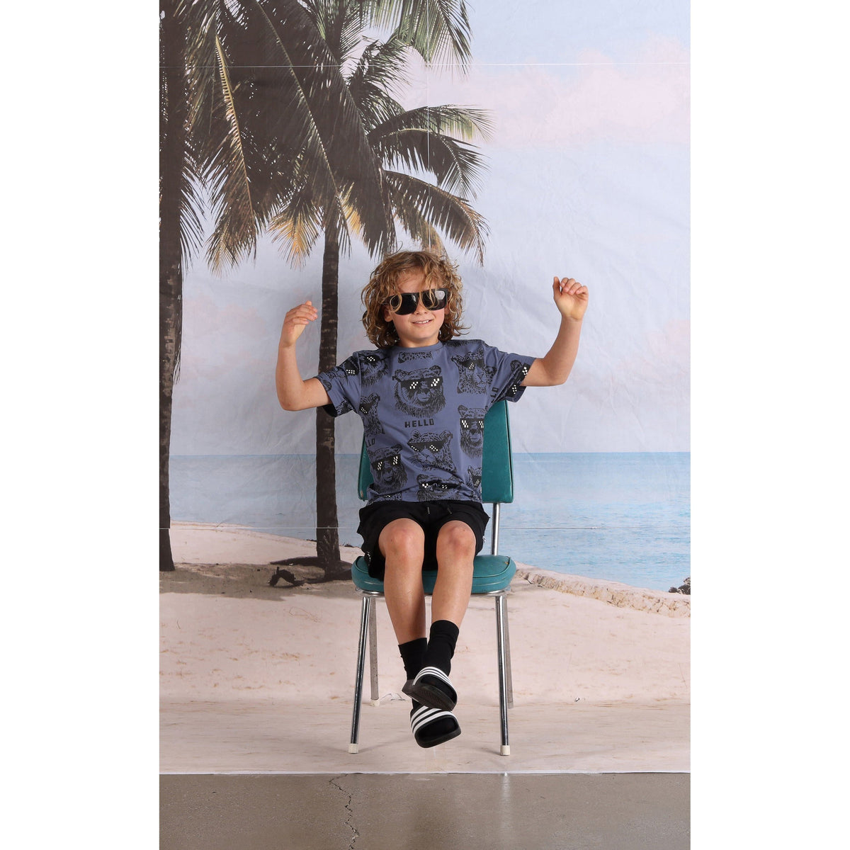 Pixelled Animals Tee- Midnight