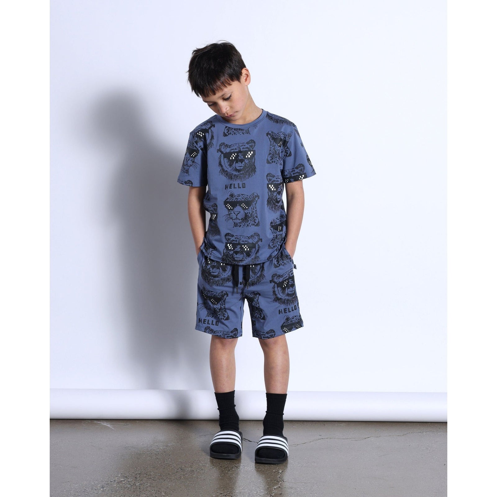 Pixelled Animals Tee- Midnight