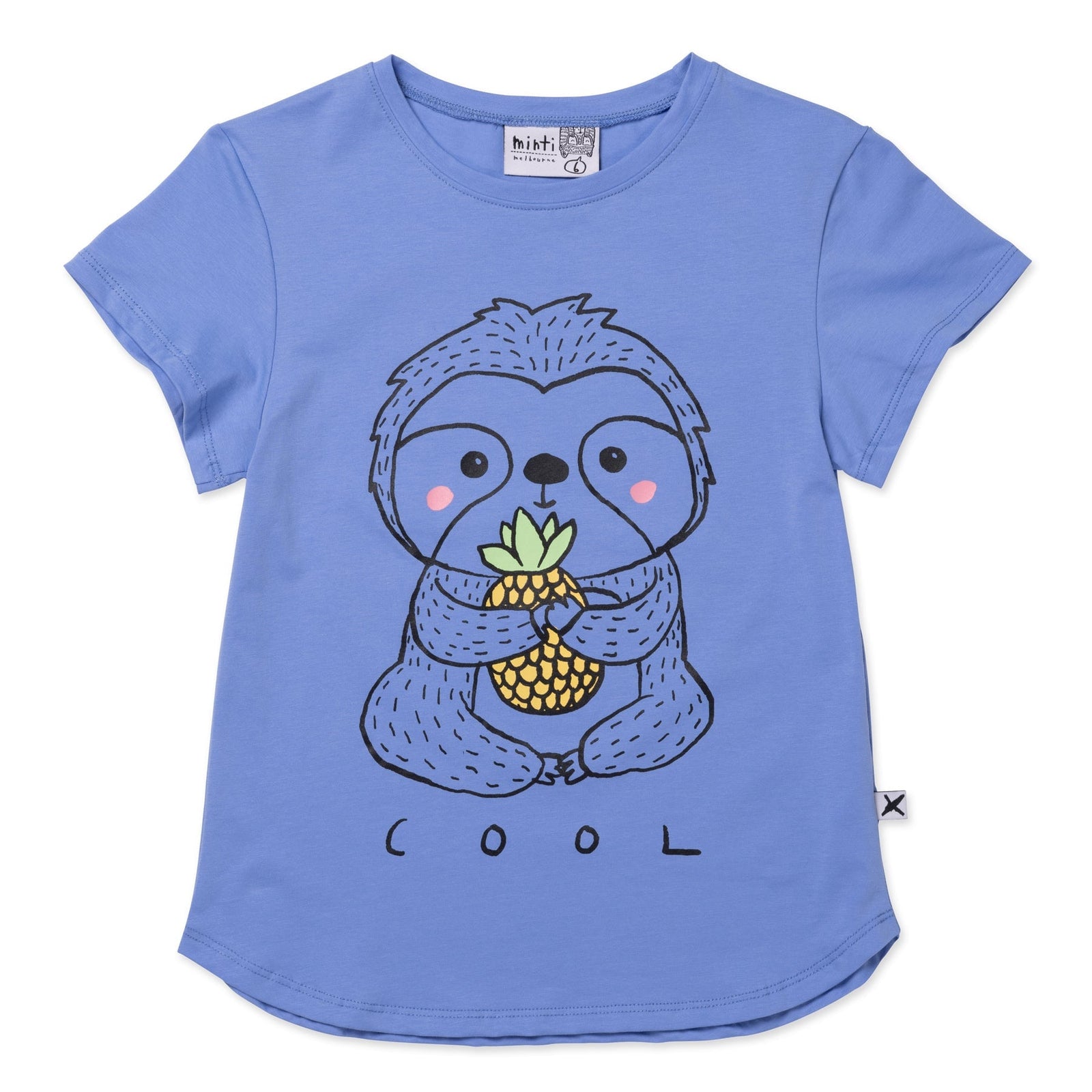 Cool Sloth Tee- Bright Cornflower