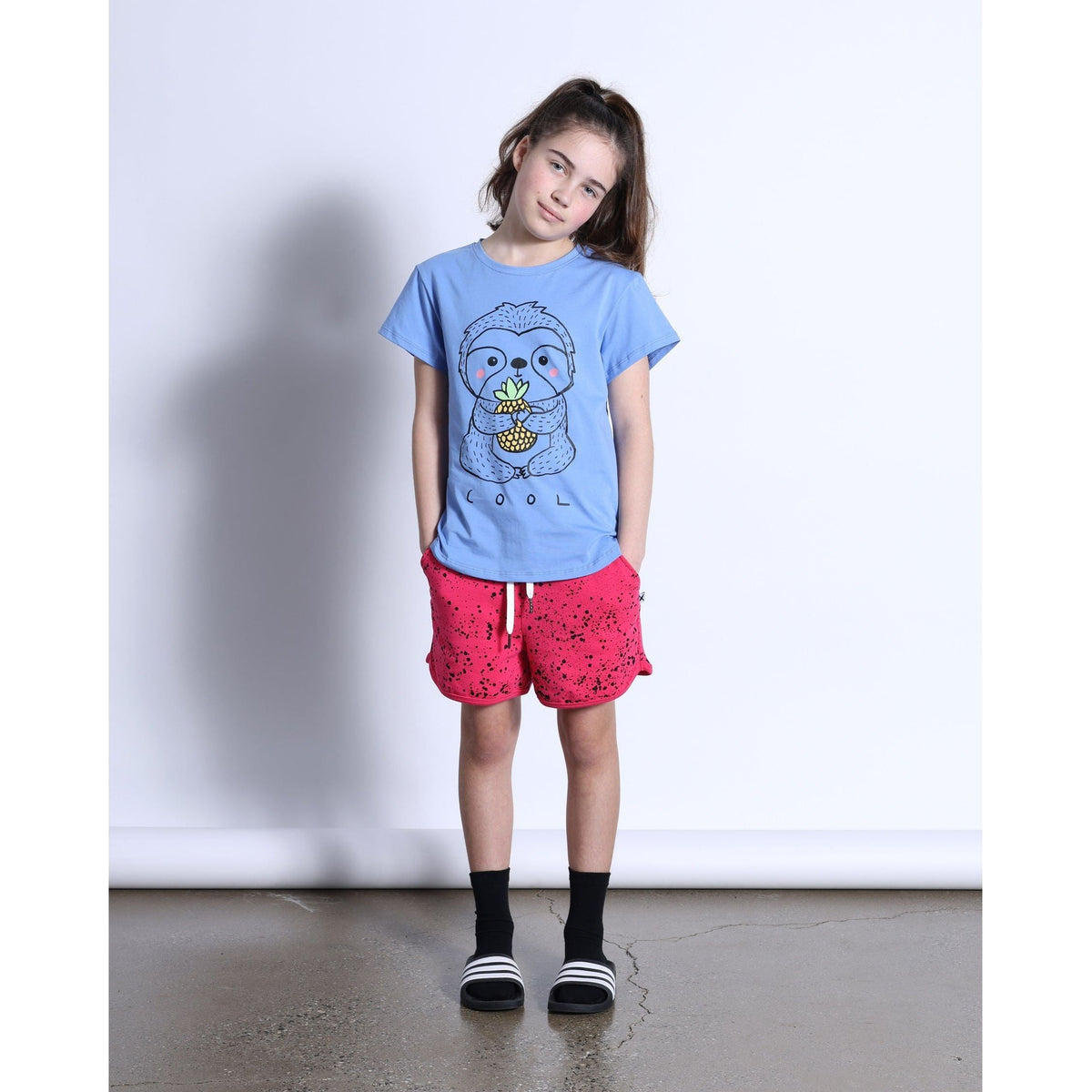 Cool Sloth Tee- Bright Cornflower
