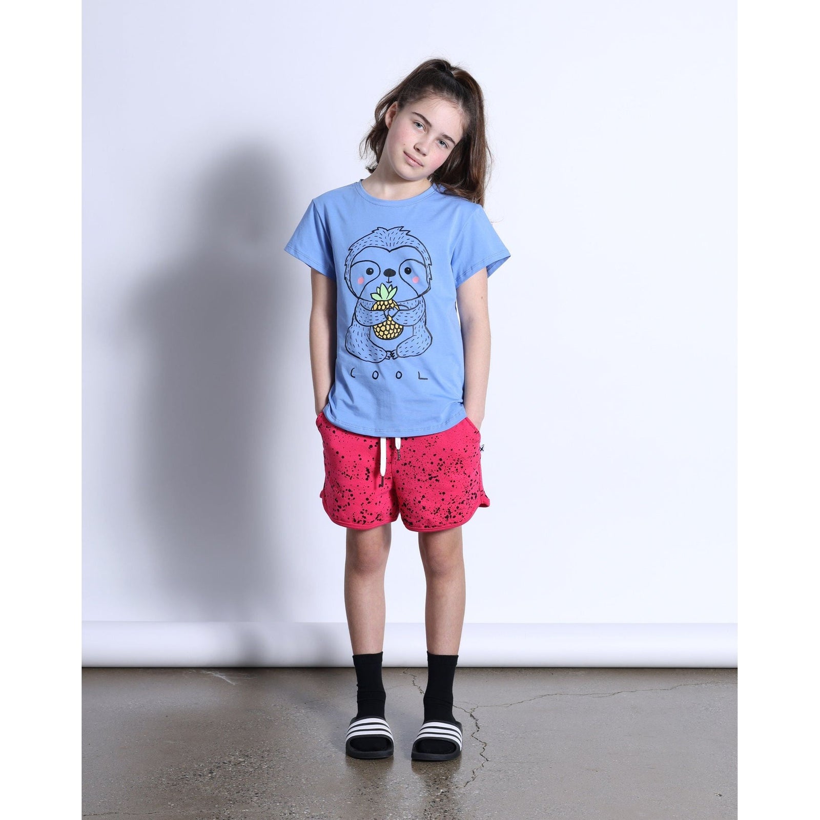 Cool Sloth Tee- Bright Cornflower