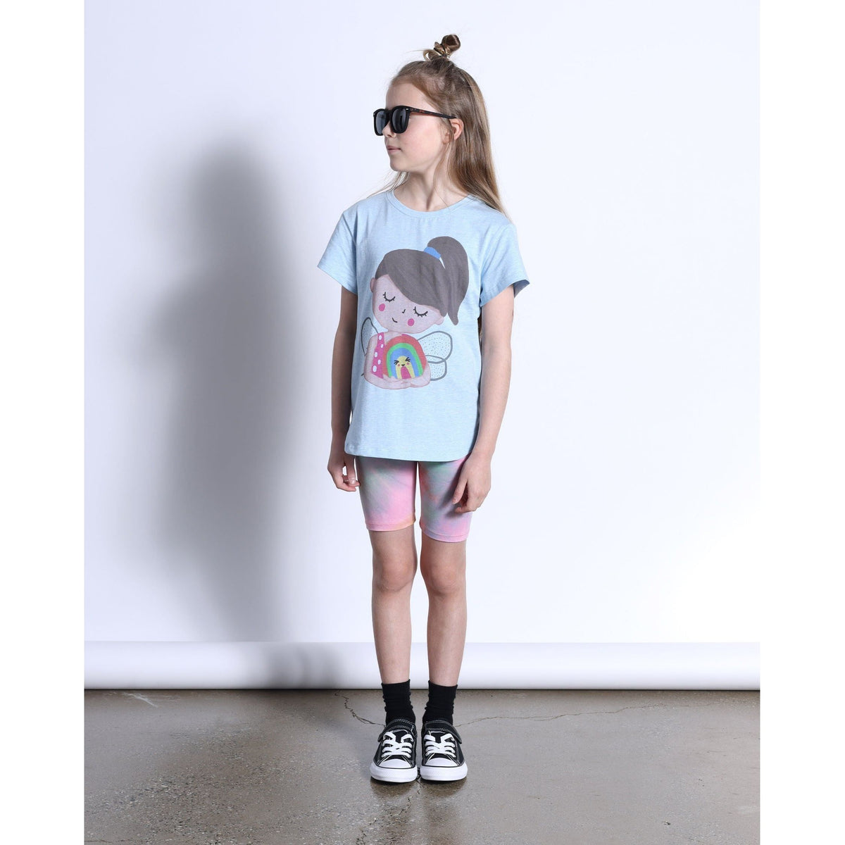 Fairy Hug Tee- Light Blue Marle