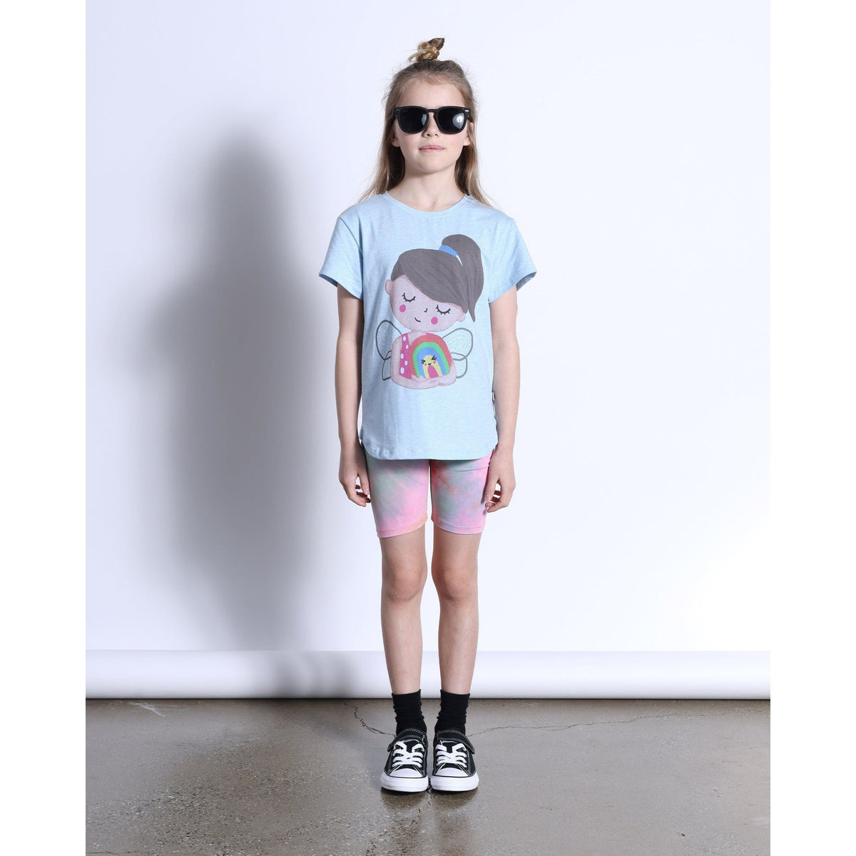 Fairy Hug Tee- Light Blue Marle
