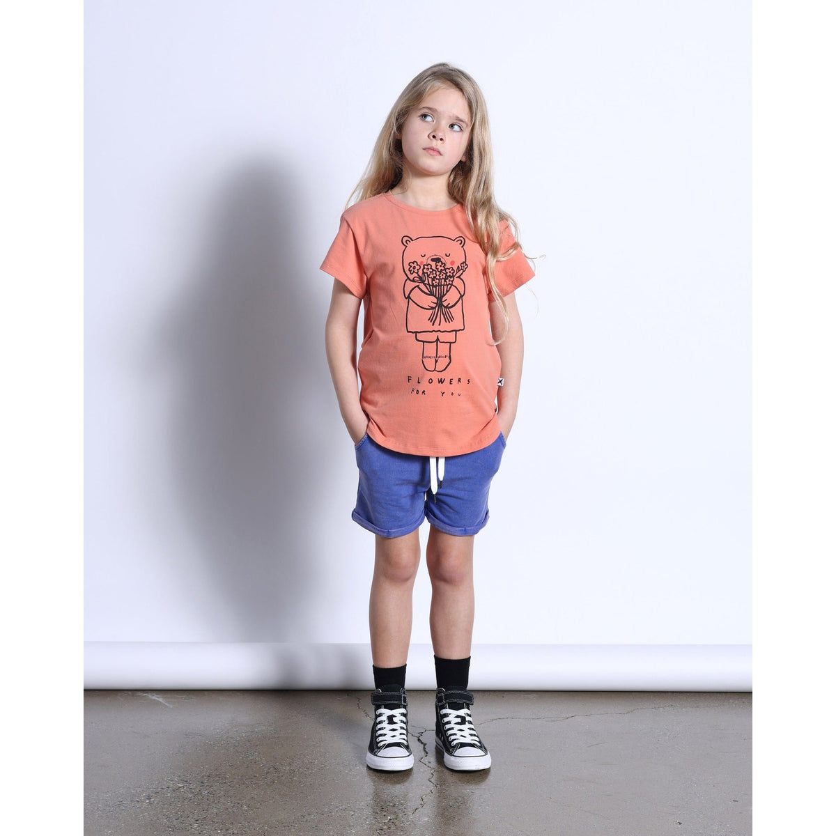 Flowers For You Tee- Apricot