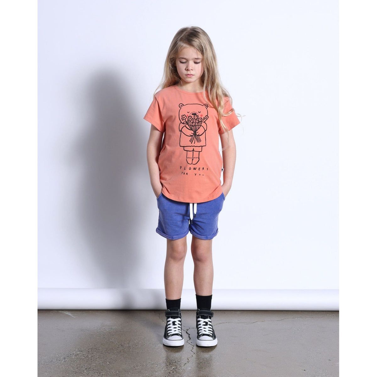 Flowers For You Tee- Apricot