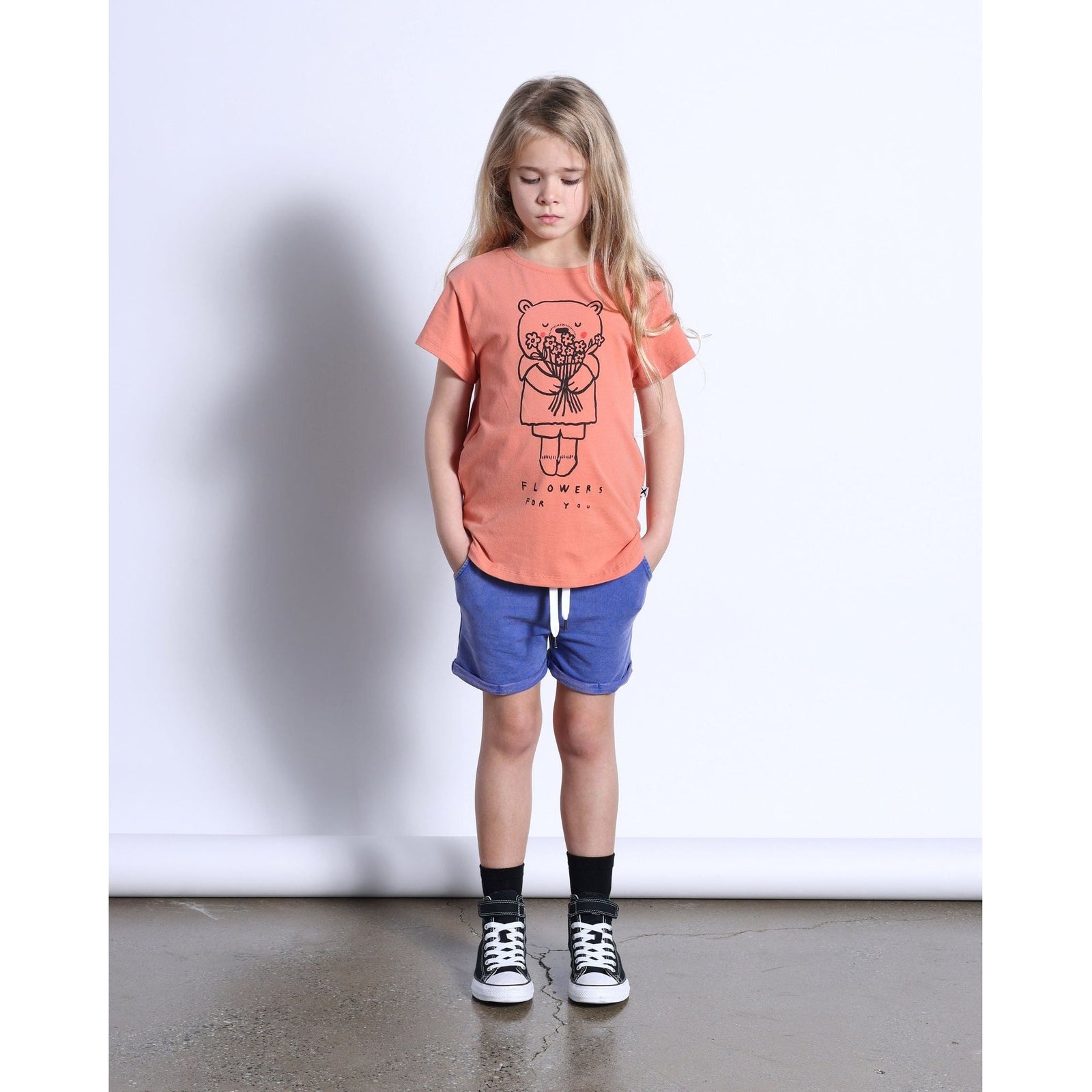 Flowers For You Tee- Apricot