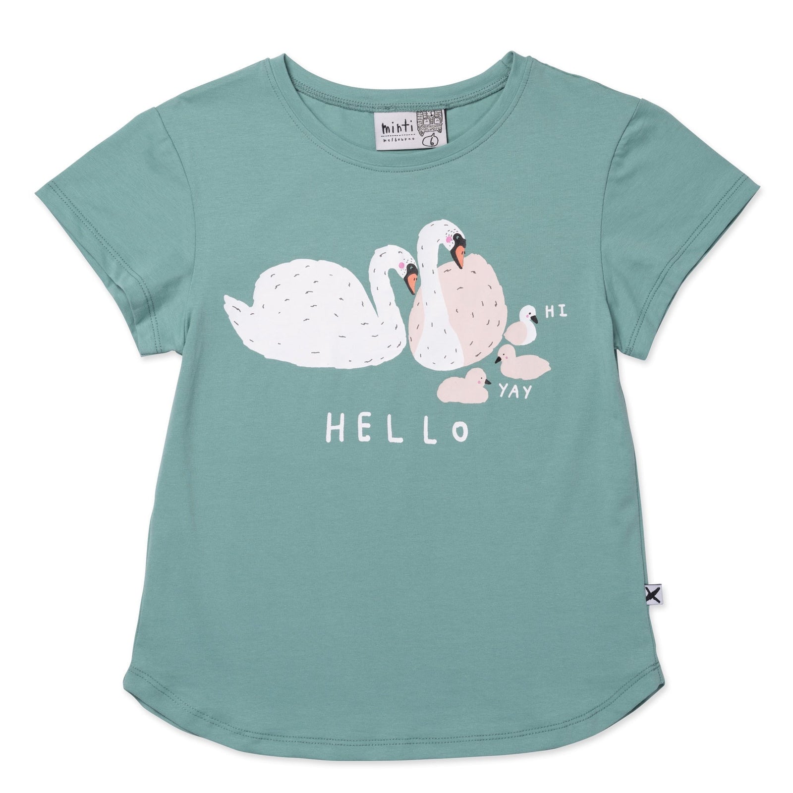 Hello Swan Tee- Emerald