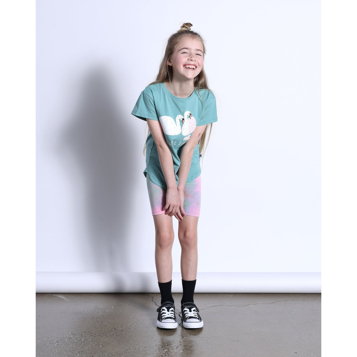 Hello Swan Tee- Emerald