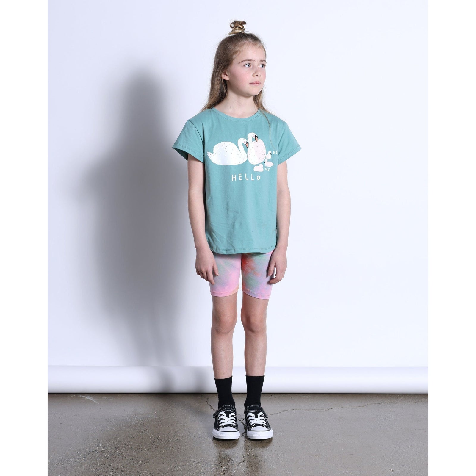 Hello Swan Tee- Emerald