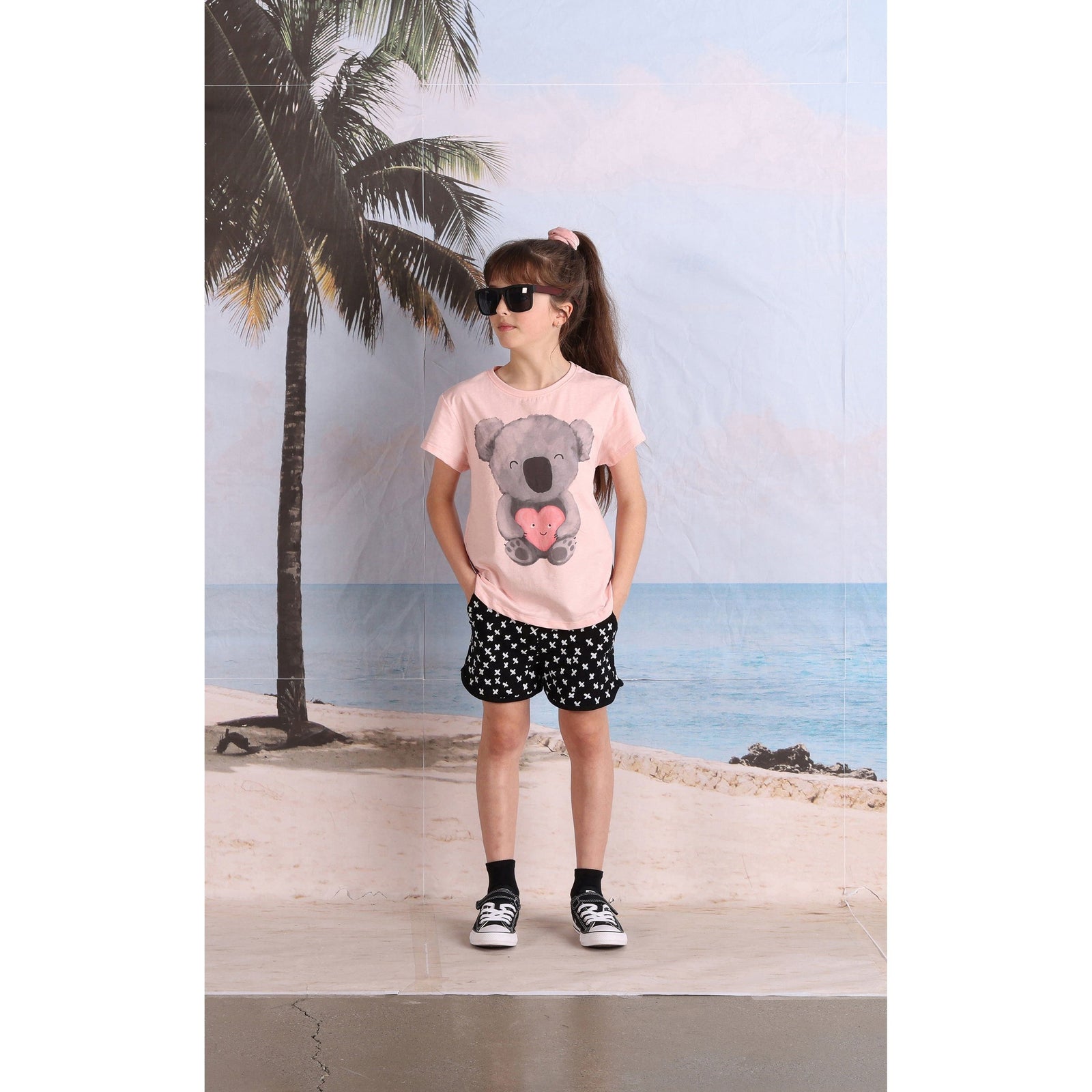Koala Love Tee- Pink Marle