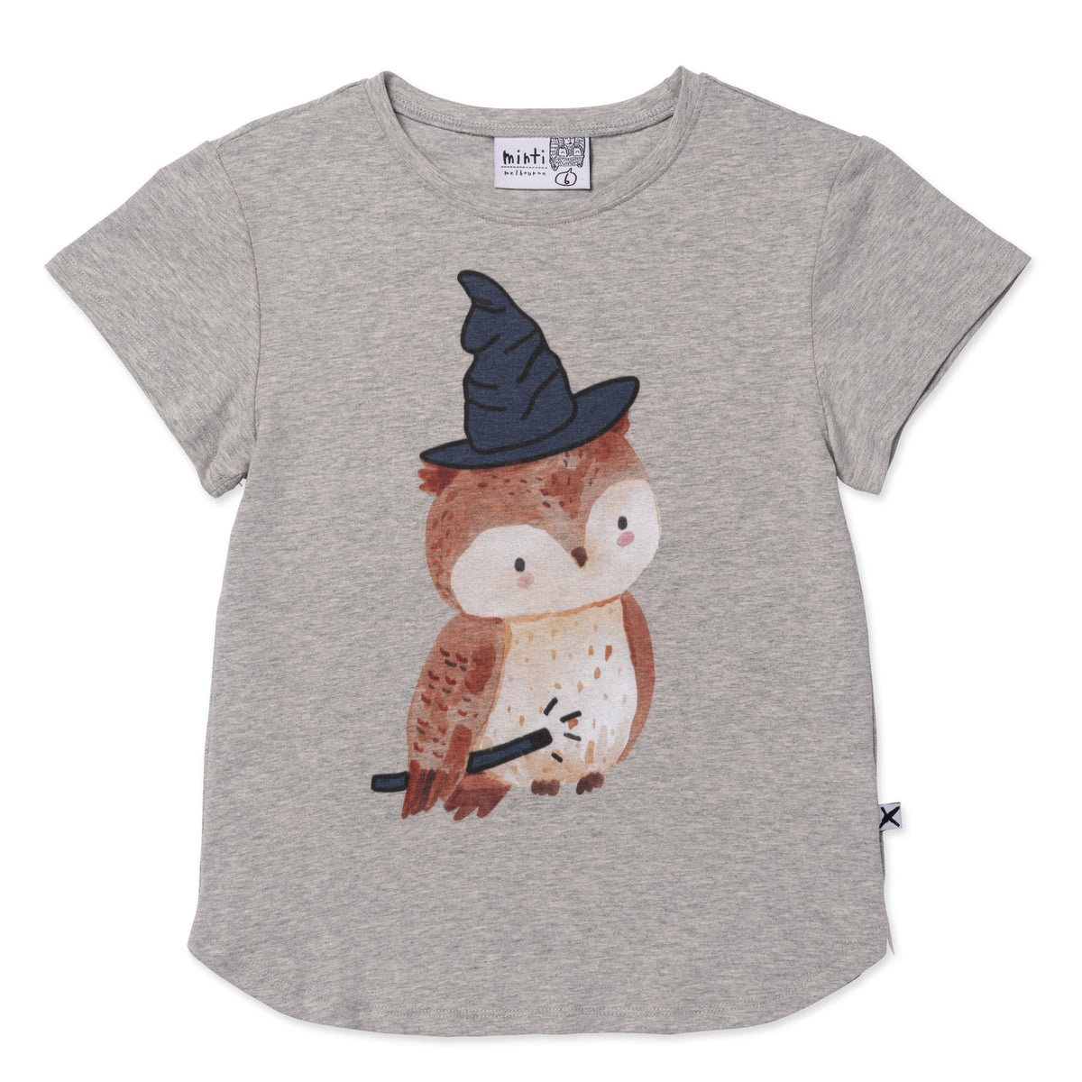 Magic Owl Tee- Grey Marle