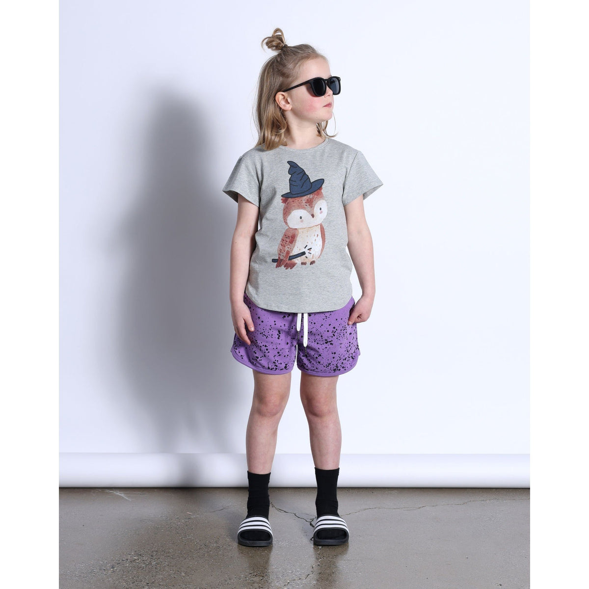 Magic Owl Tee- Grey Marle