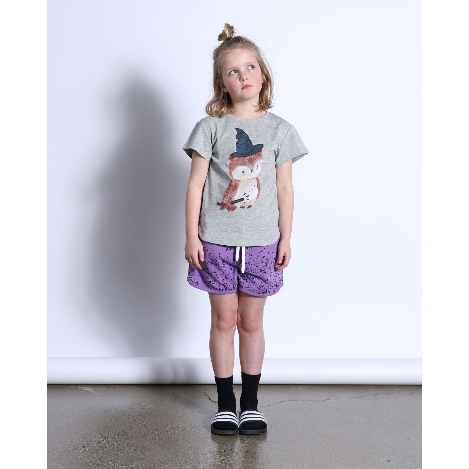 Magic Owl Tee- Grey Marle