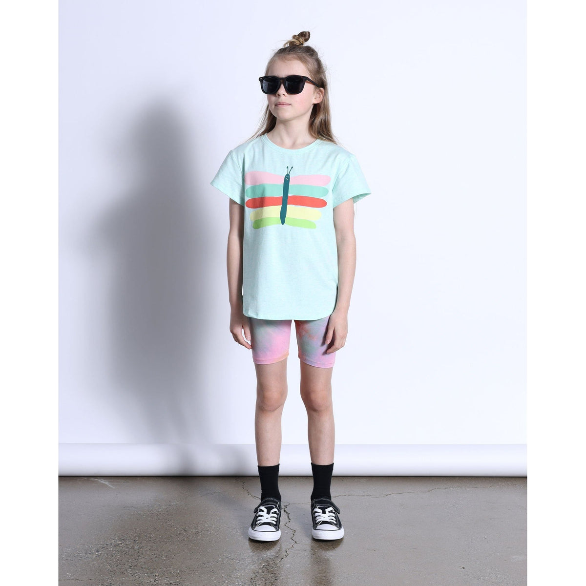 Pastel Butterfly Tee- Mint Marle