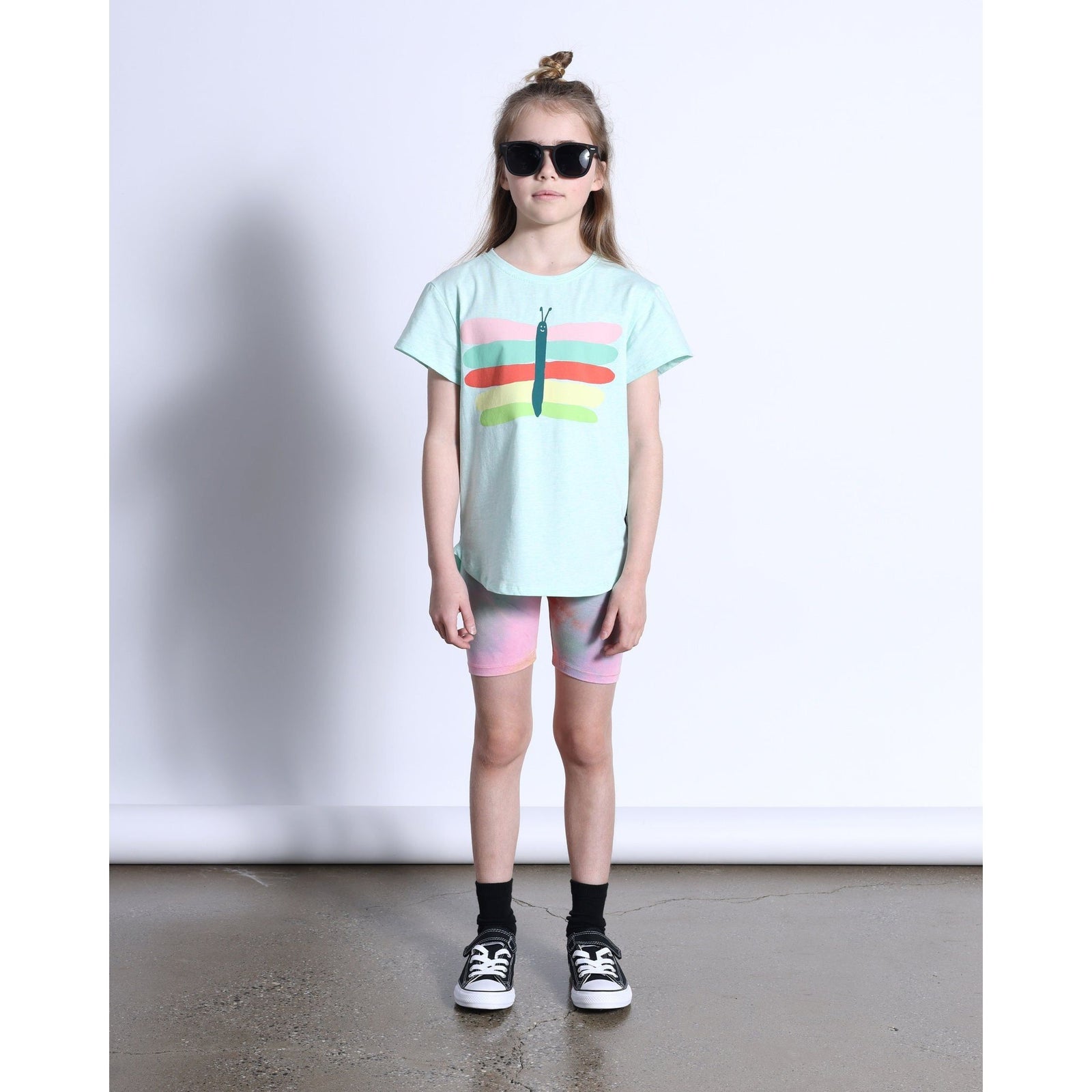 Pastel Butterfly Tee- Mint Marle