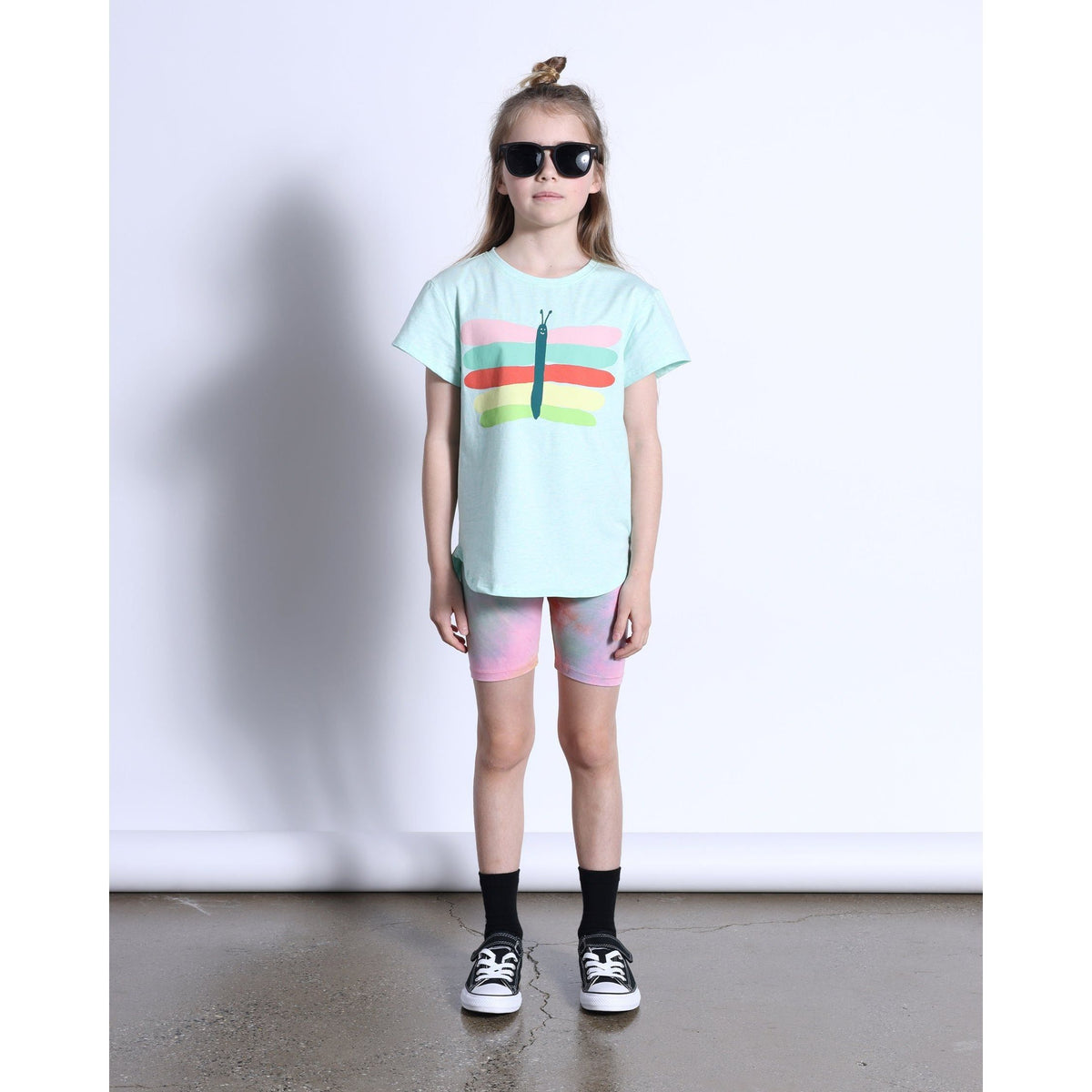 Pastel Butterfly Tee- Mint Marle