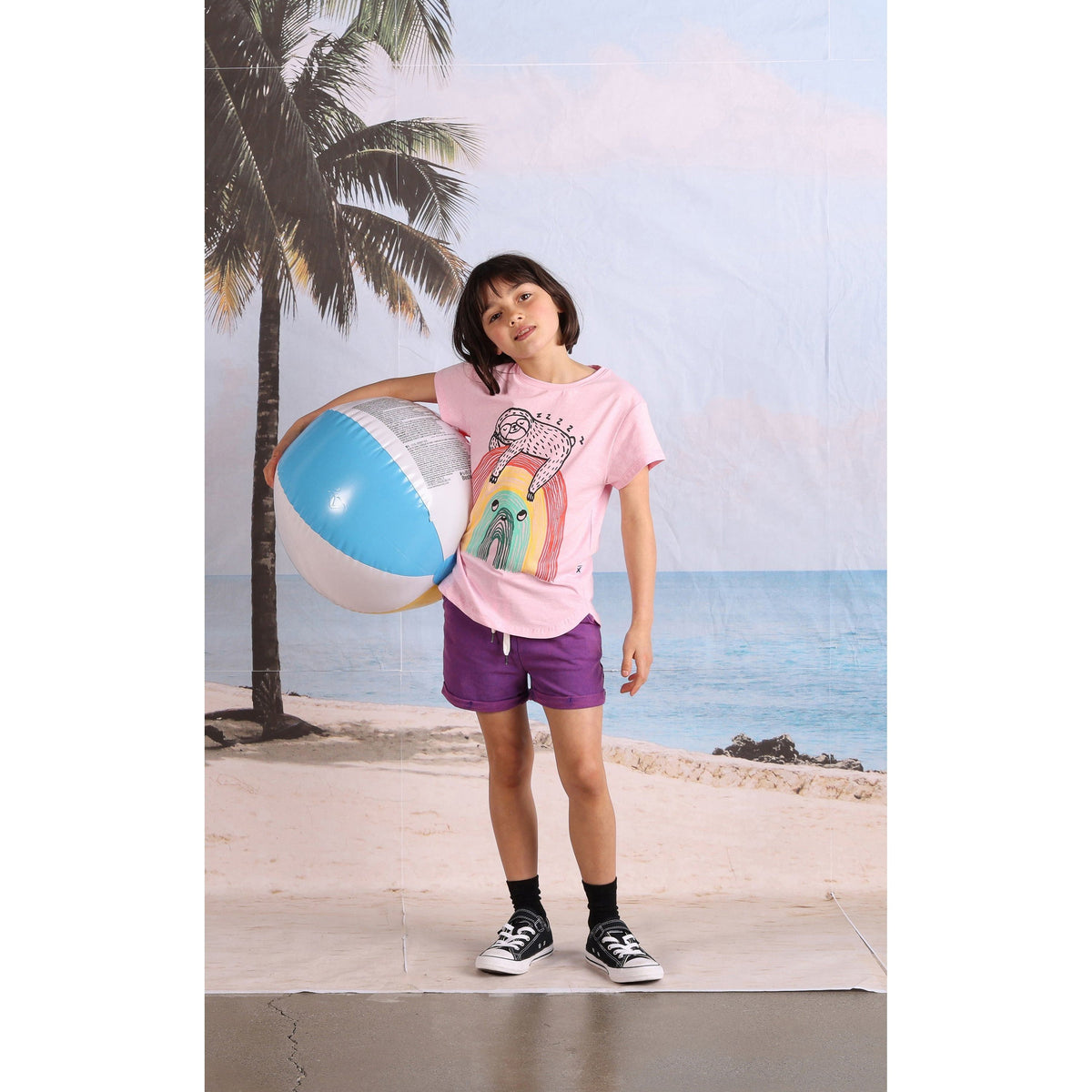 Blasted Track Short- Purple Wash