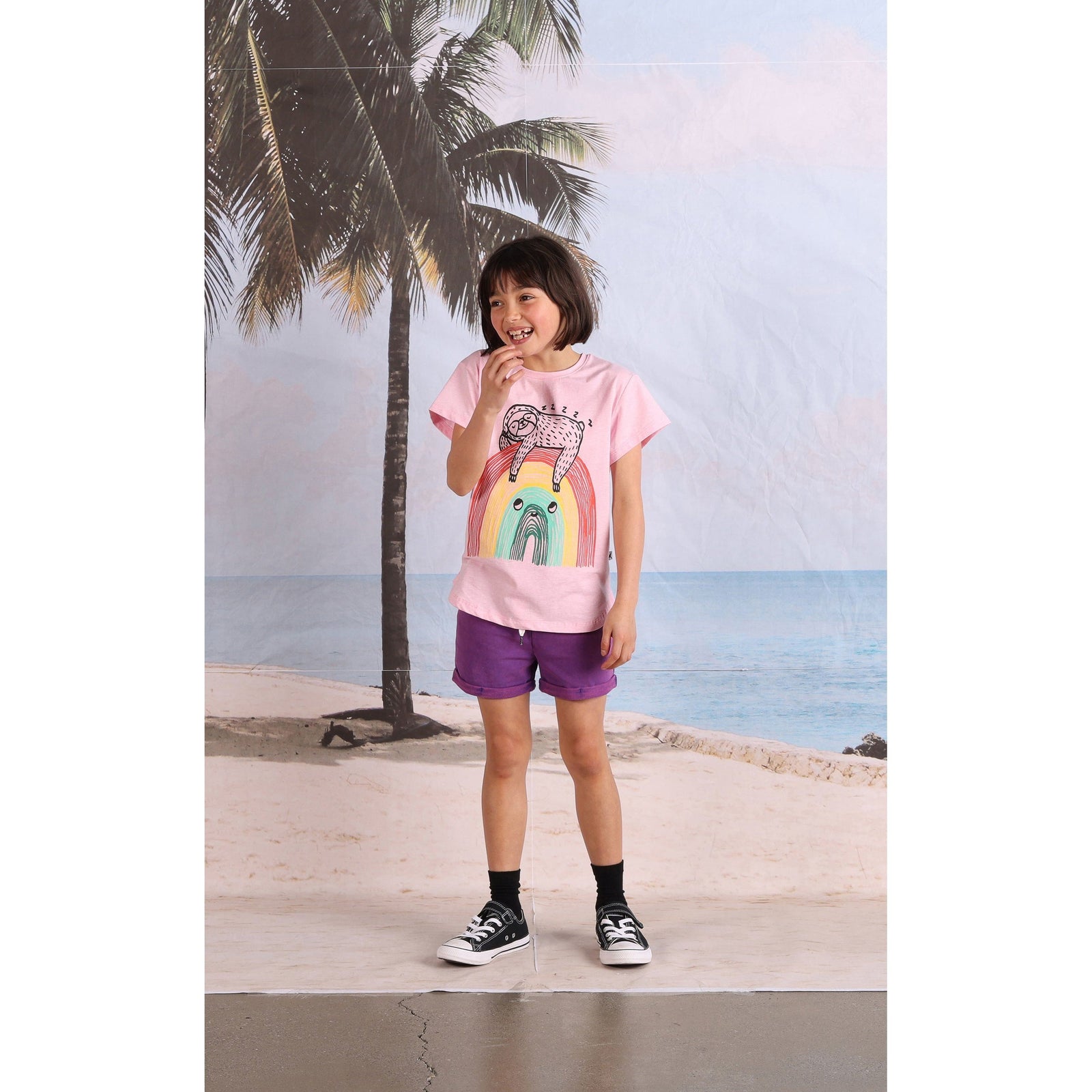 Blasted Track Short- Purple Wash