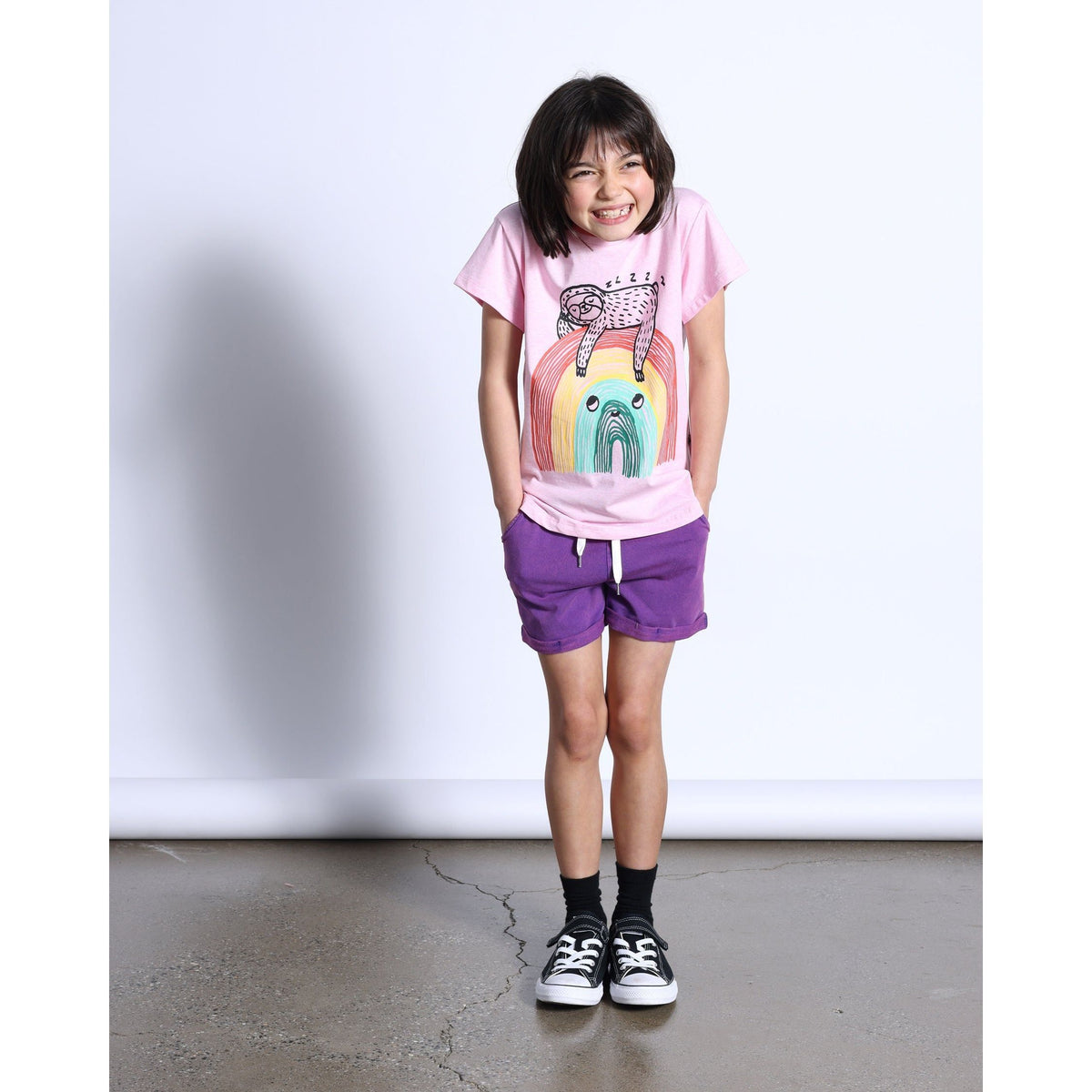 Blasted Track Short- Purple Wash