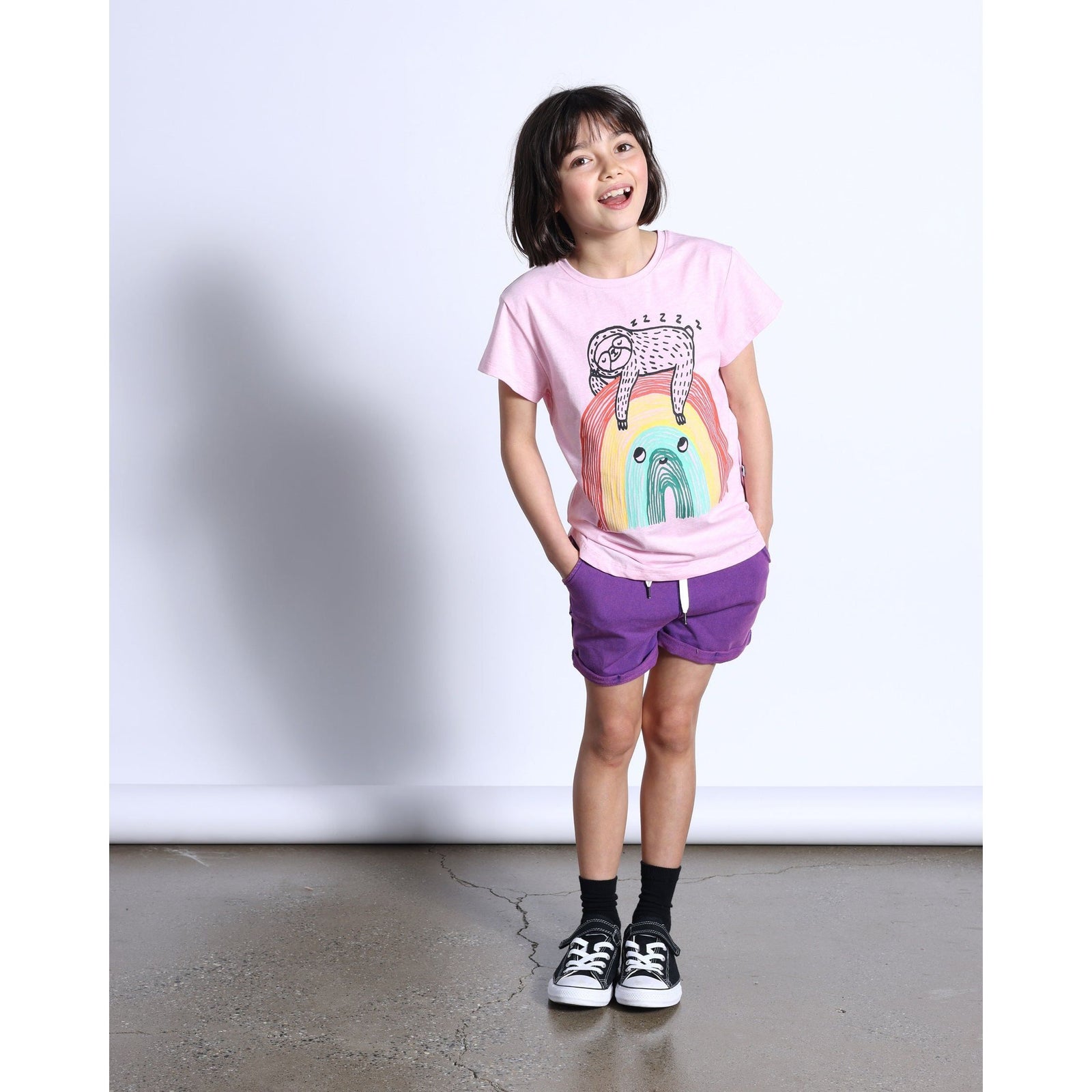 Blasted Track Short- Purple Wash