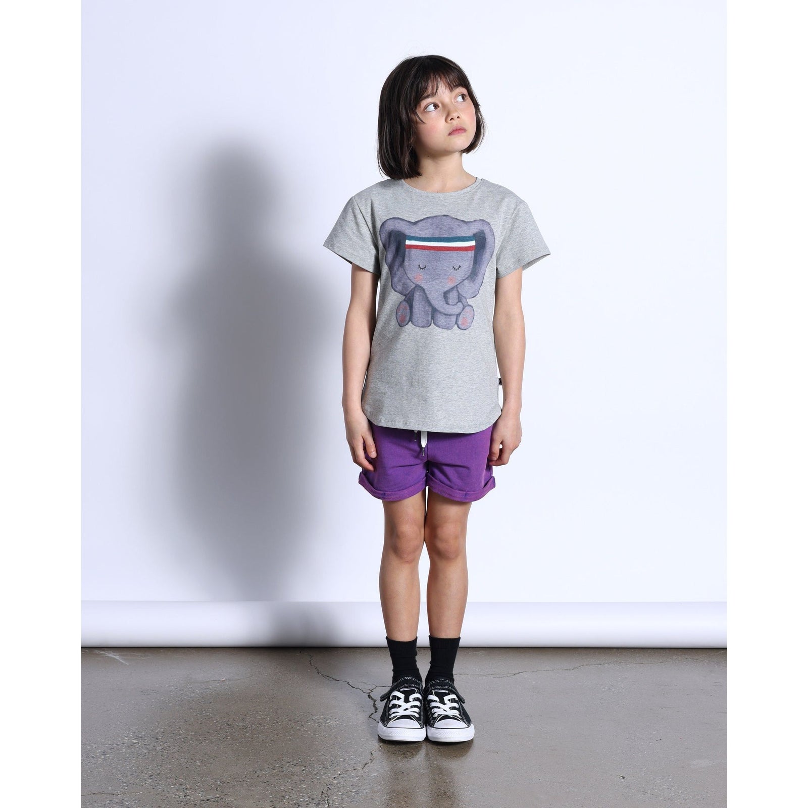 Sporty Elephant Tee- Grey Marle