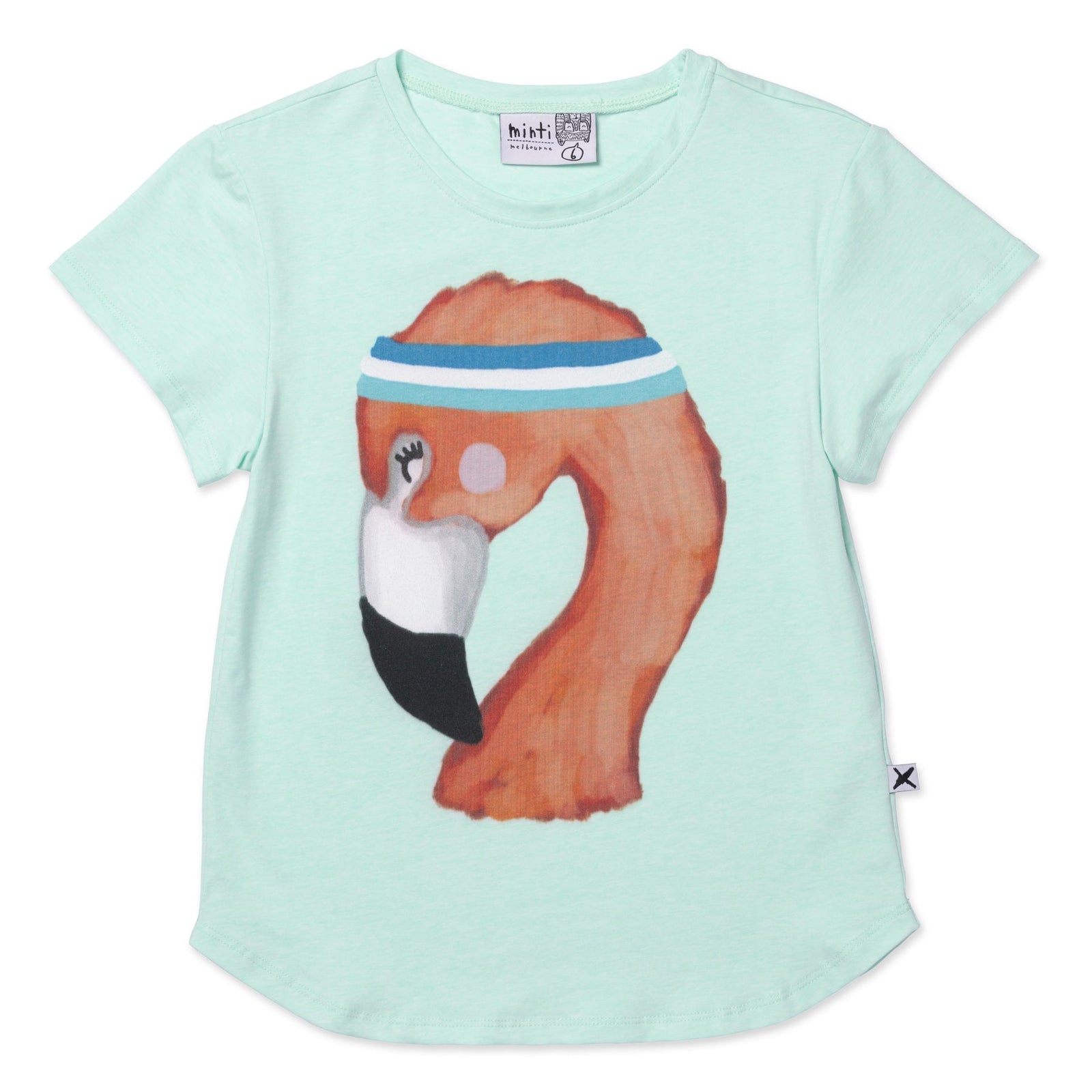 Sporty Flamingo Tee- Mint Marle