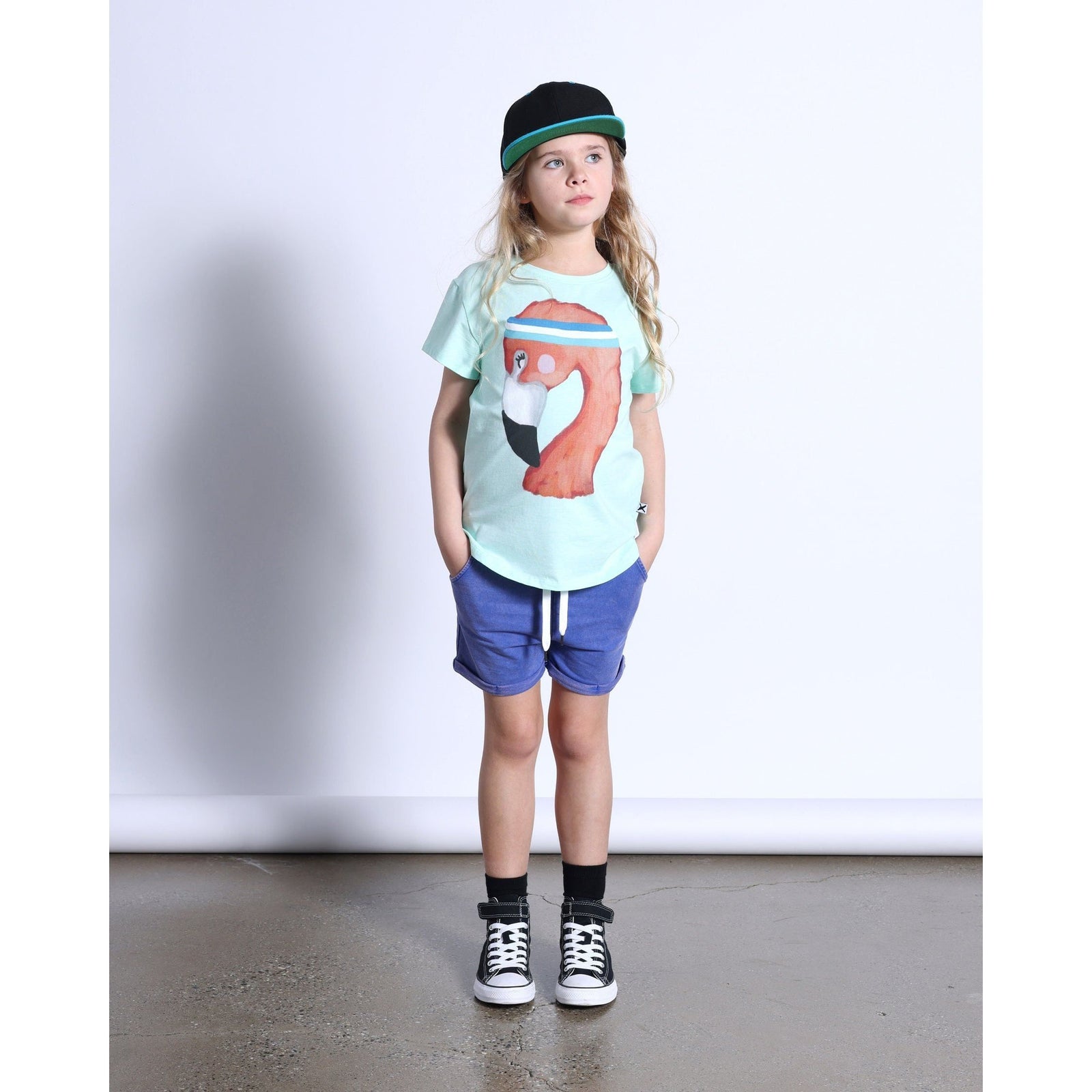 Sporty Flamingo Tee- Mint Marle