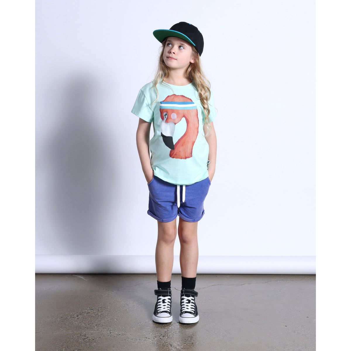 Sporty Flamingo Tee- Mint Marle