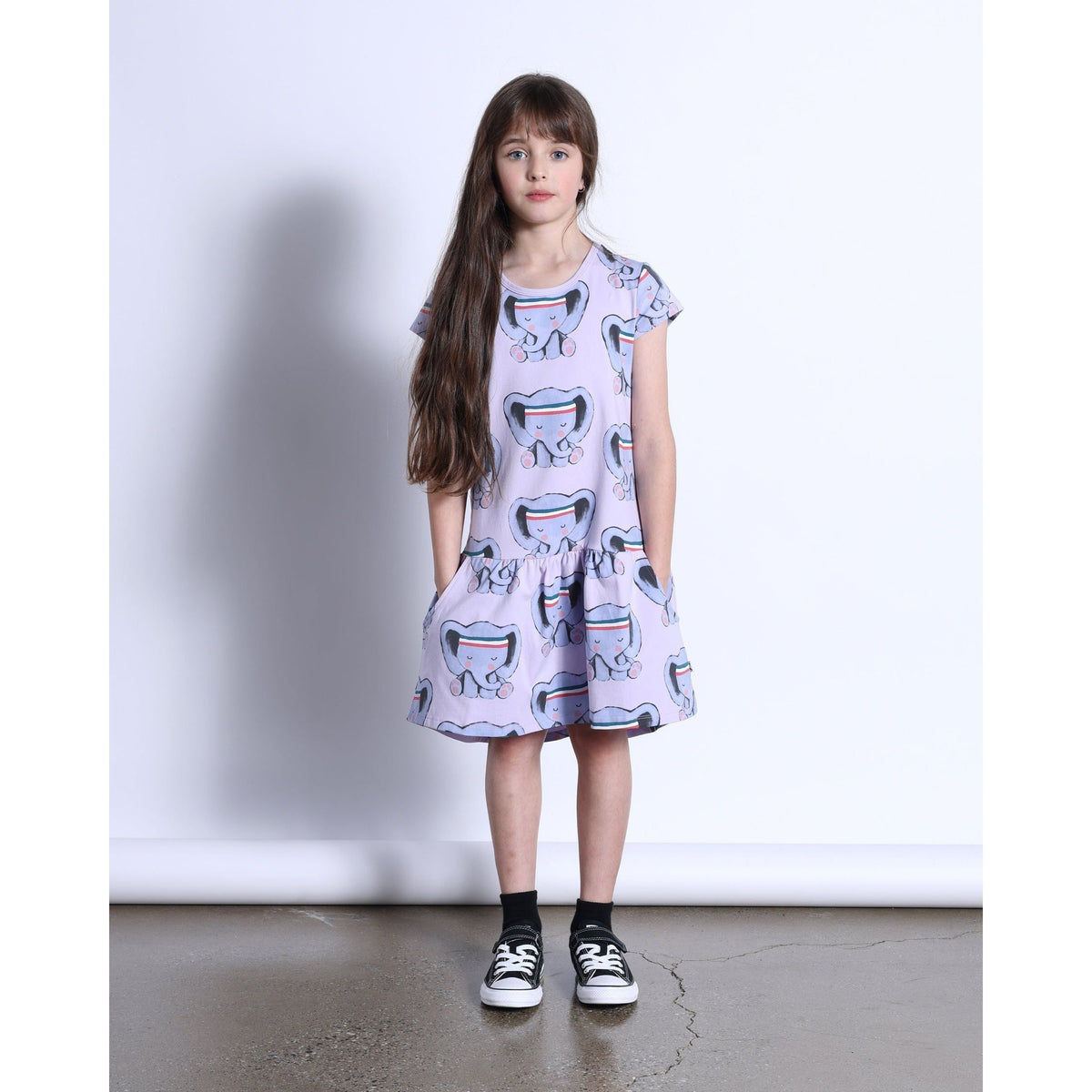 Sporty Elephant Dress- Lilac