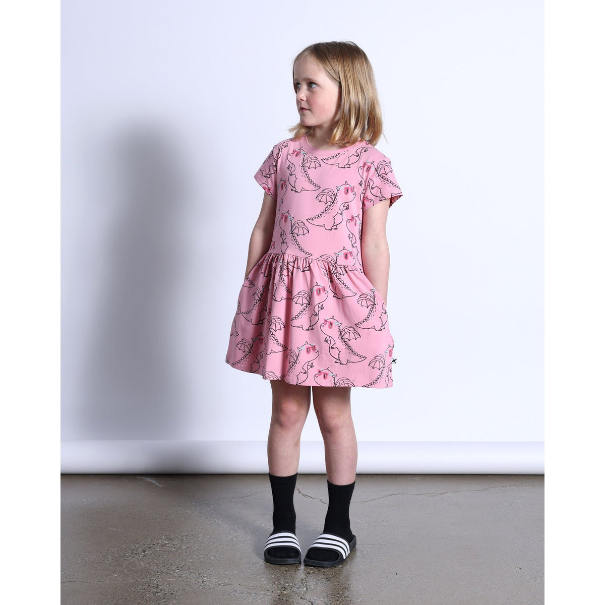 Magical Dragons Dress- Fuchsia