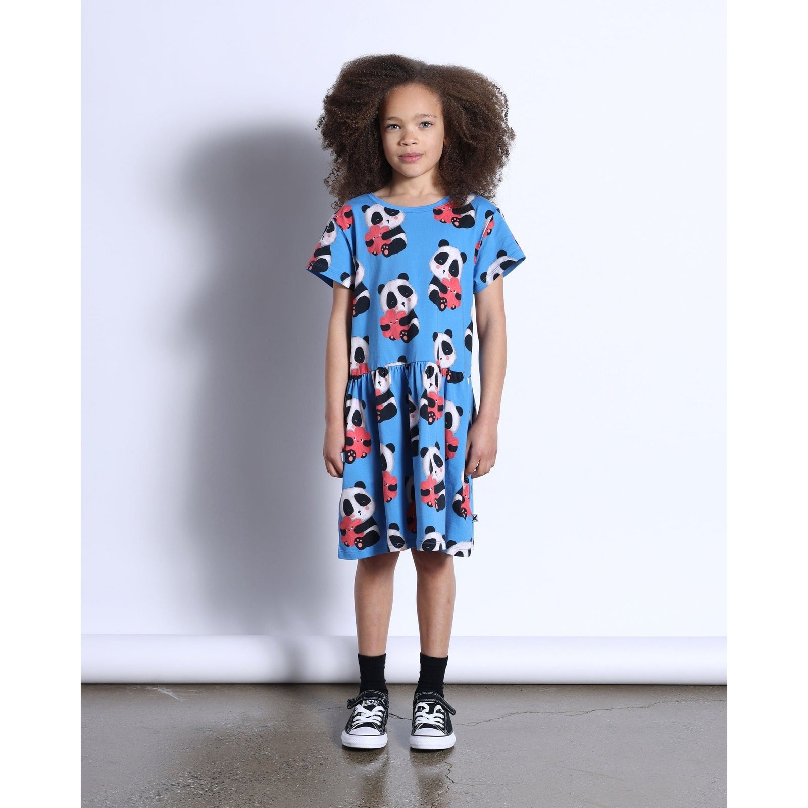 Panda Hug Dress- Bright Blue