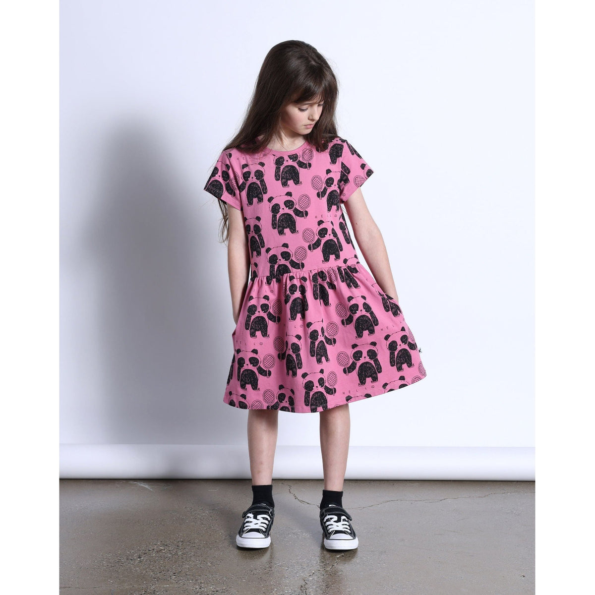 Tennis Pandas Dress- Sorbet