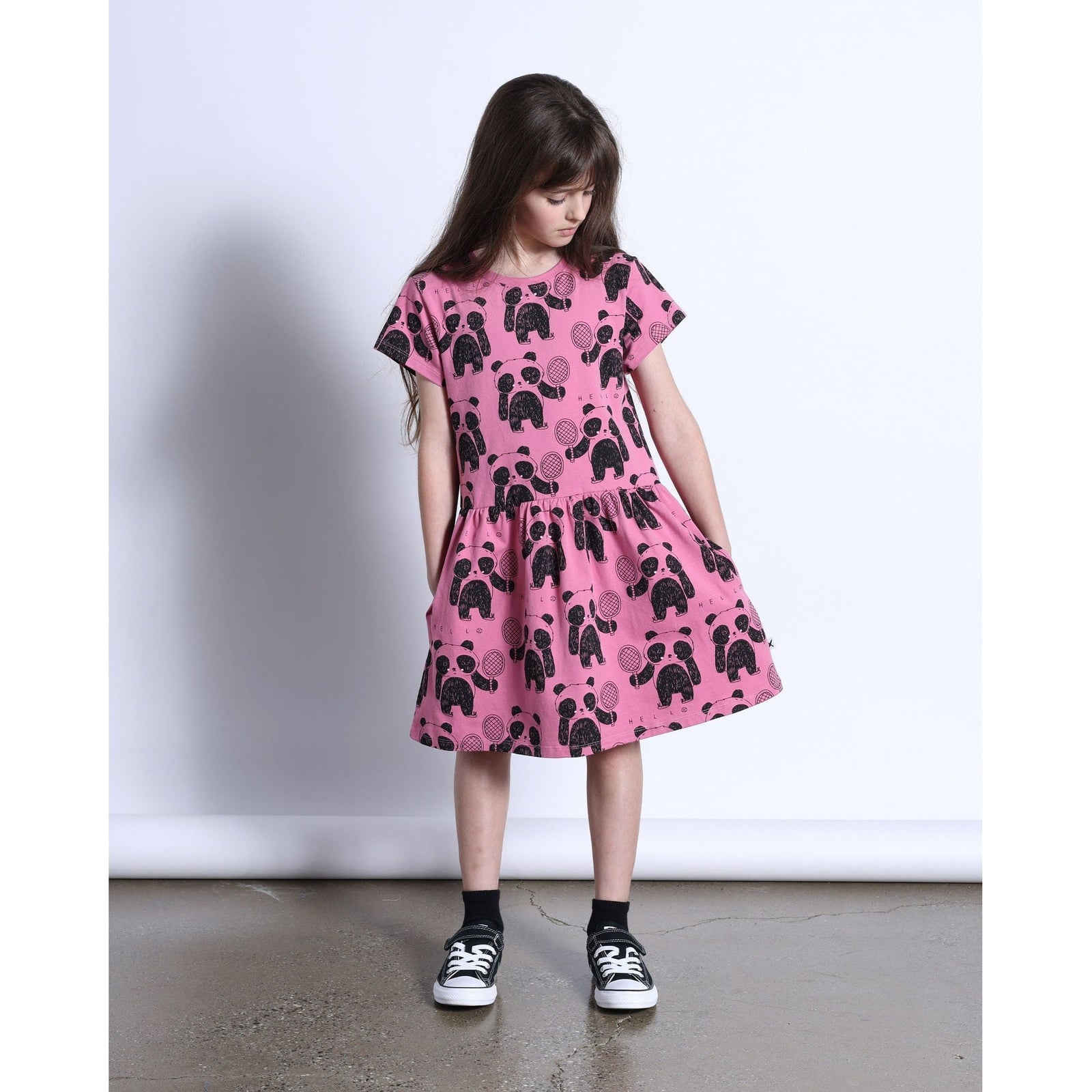 Tennis Pandas Dress- Sorbet