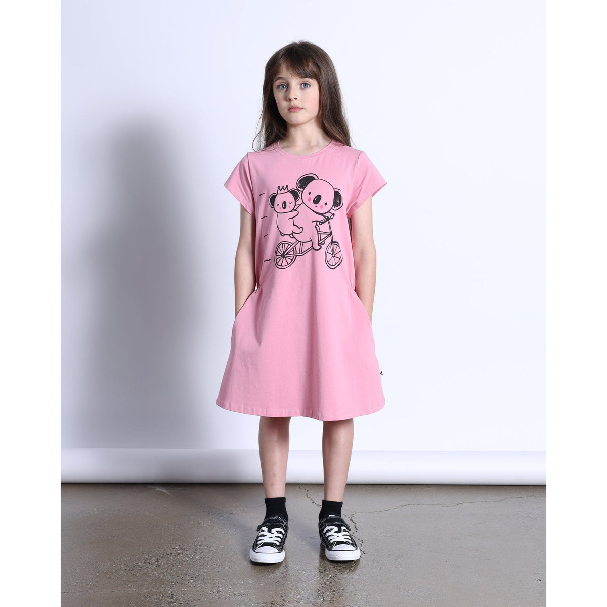 Biking Koalas Dress- Fuchsia