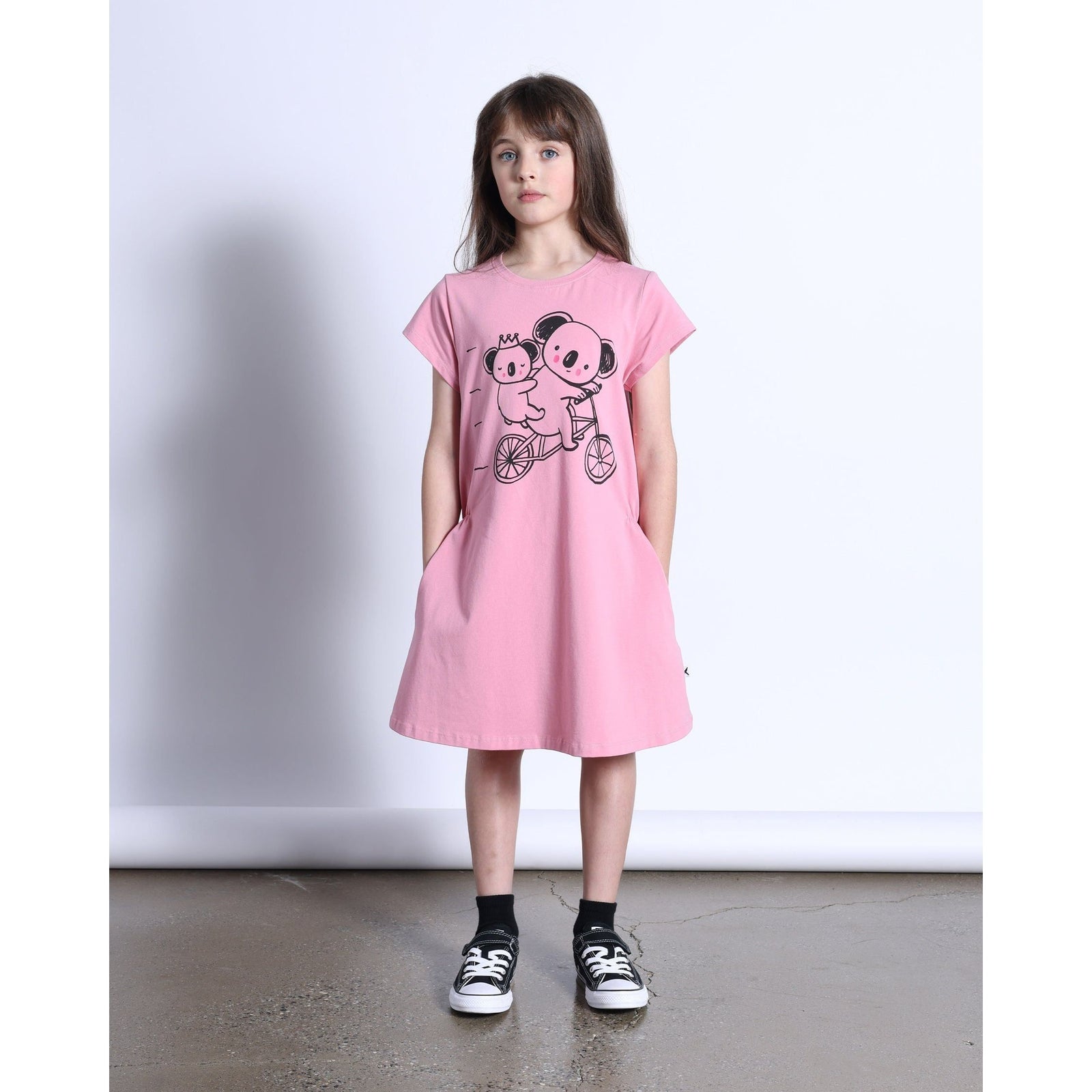 Biking Koalas Dress- Fuchsia