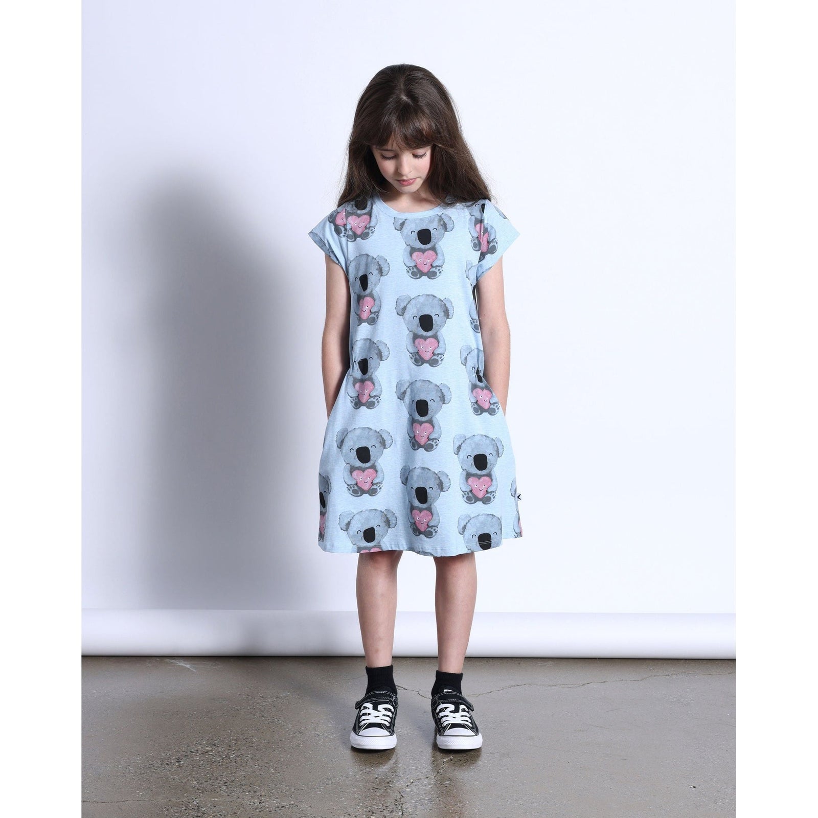 Koala Love Dress- Cornflower Marle