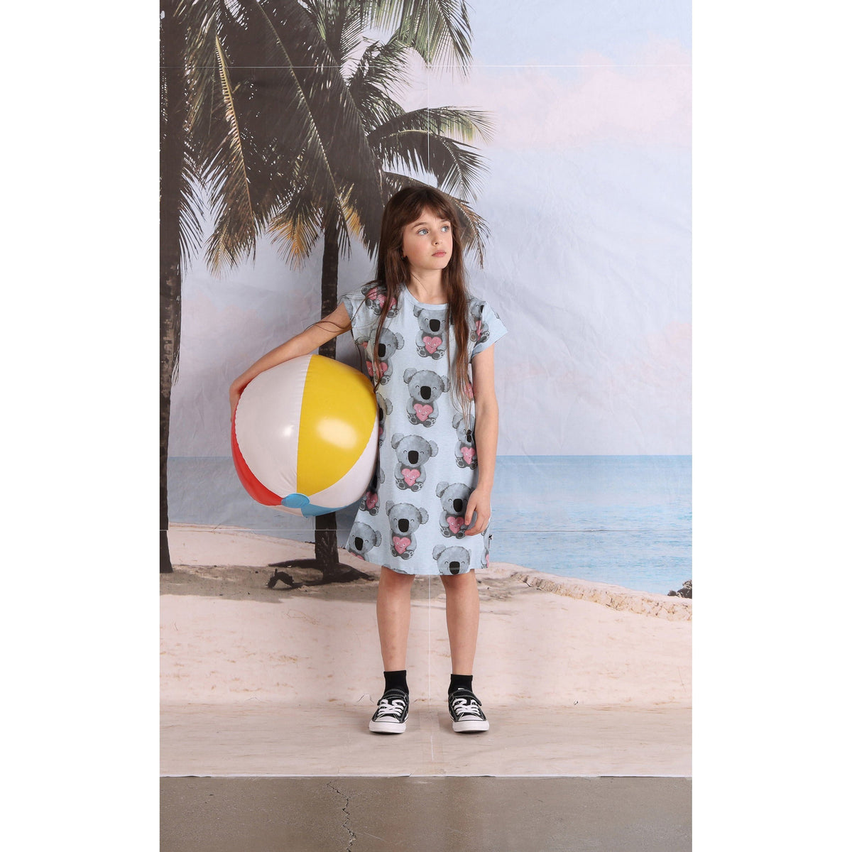 Koala Love Dress- Cornflower Marle