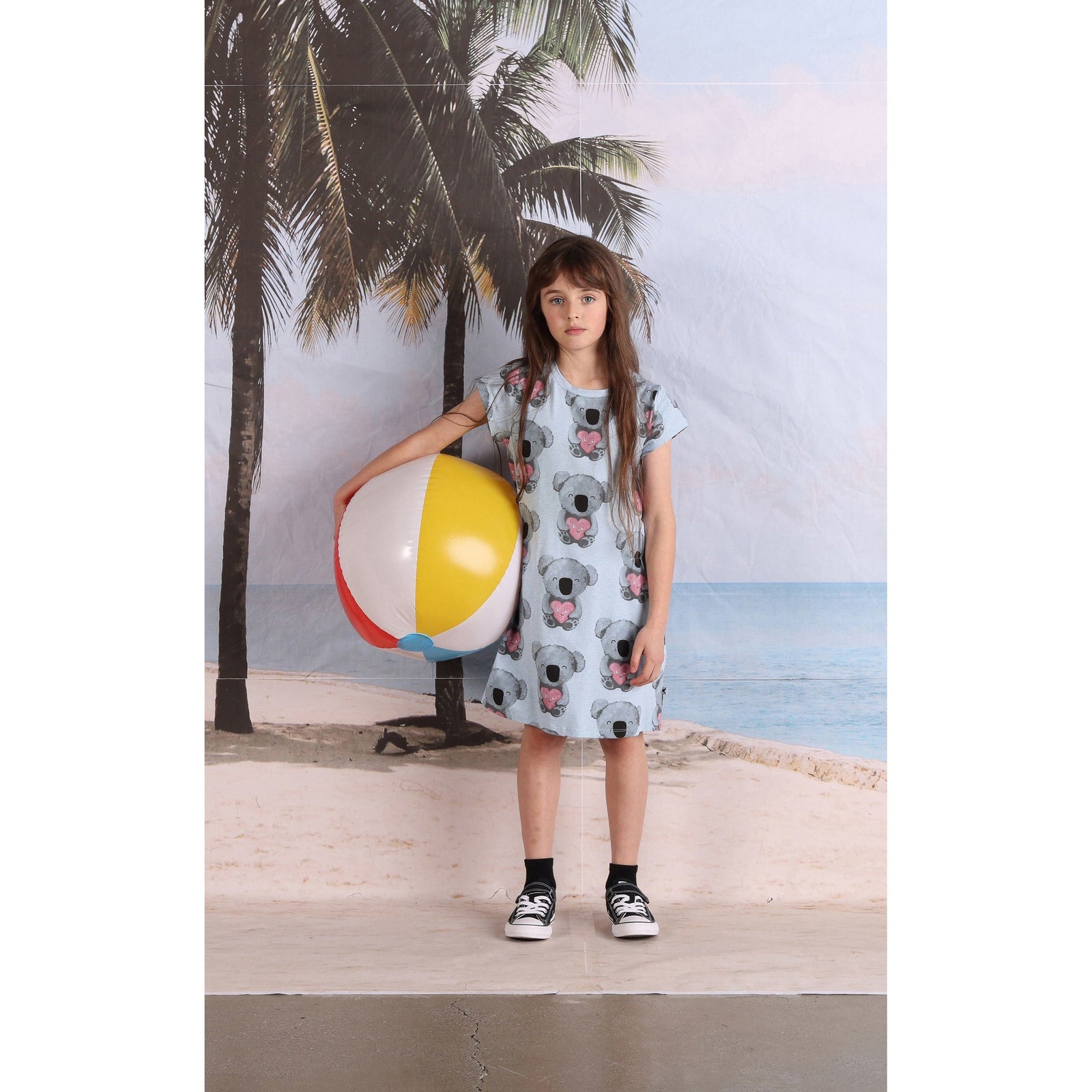 Koala Love Dress- Cornflower Marle