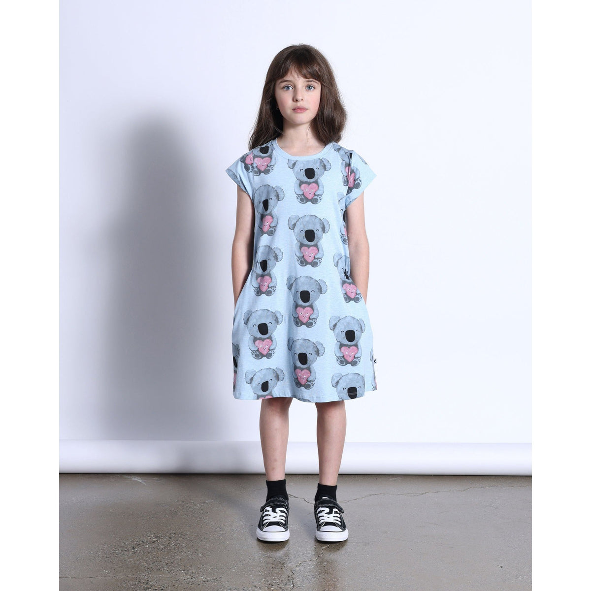 Koala Love Dress- Cornflower Marle