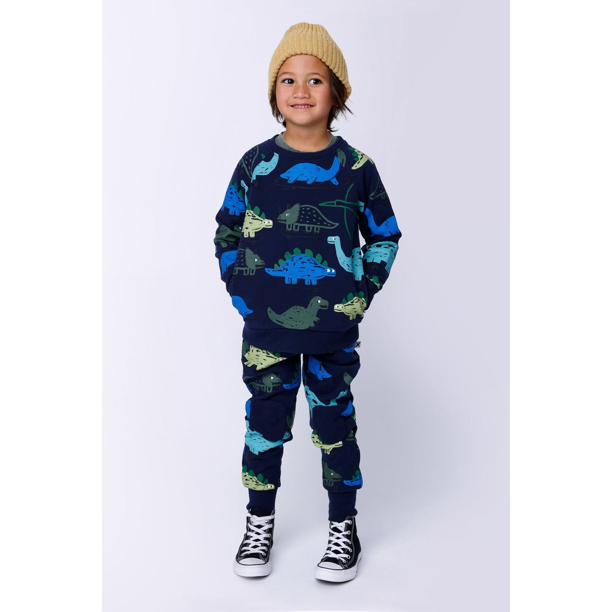 Dino Rollers Furry Trackies - Dark Blue