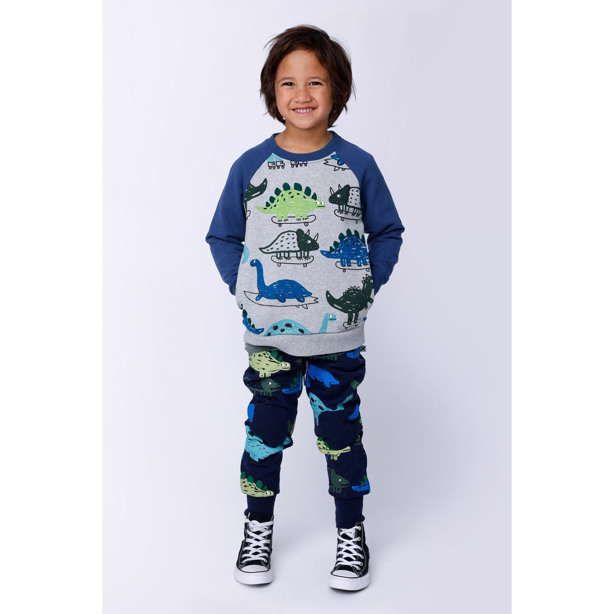 Dino Rollers Furry Trackies - Dark Blue