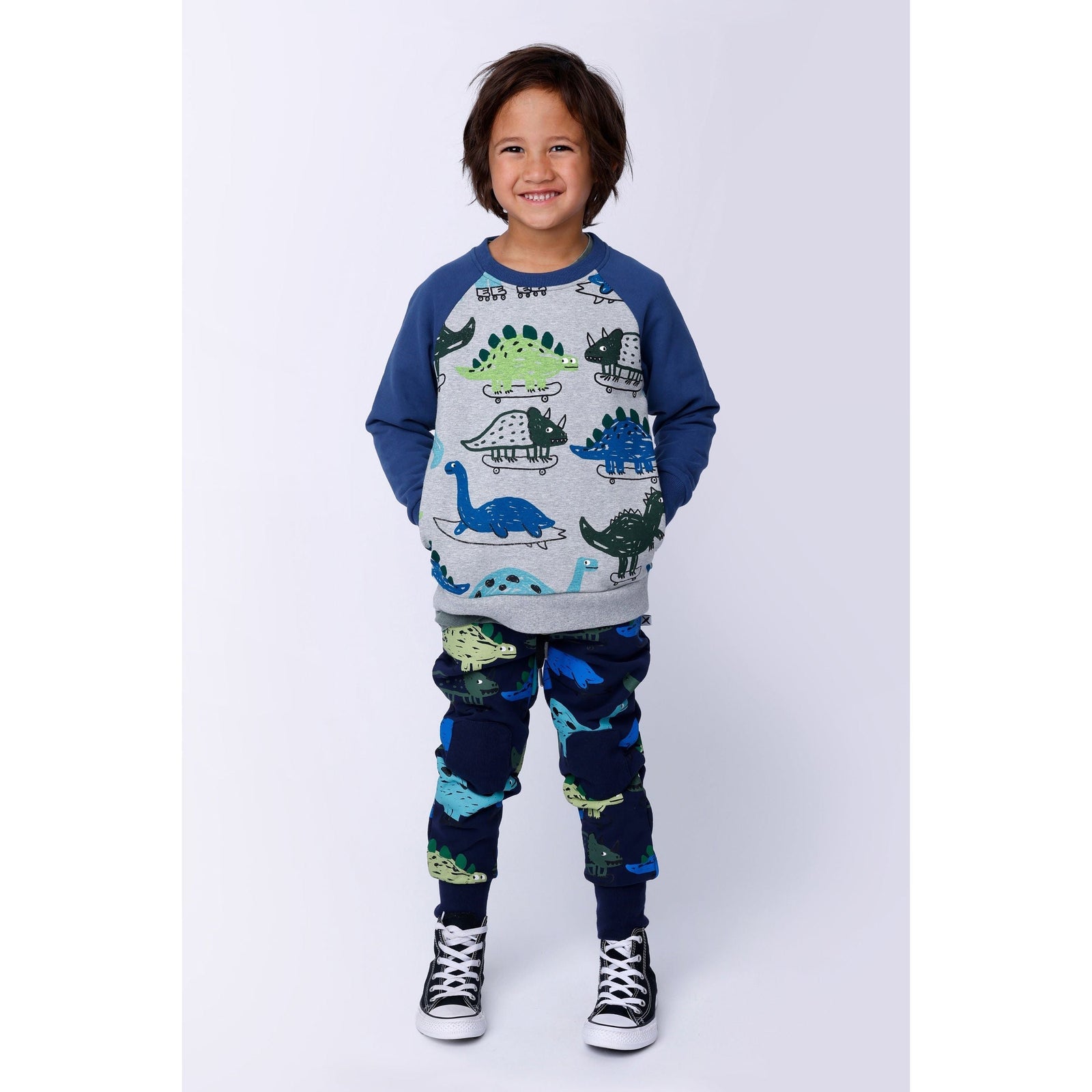 Dino Rollers Furry Trackies - Dark Blue