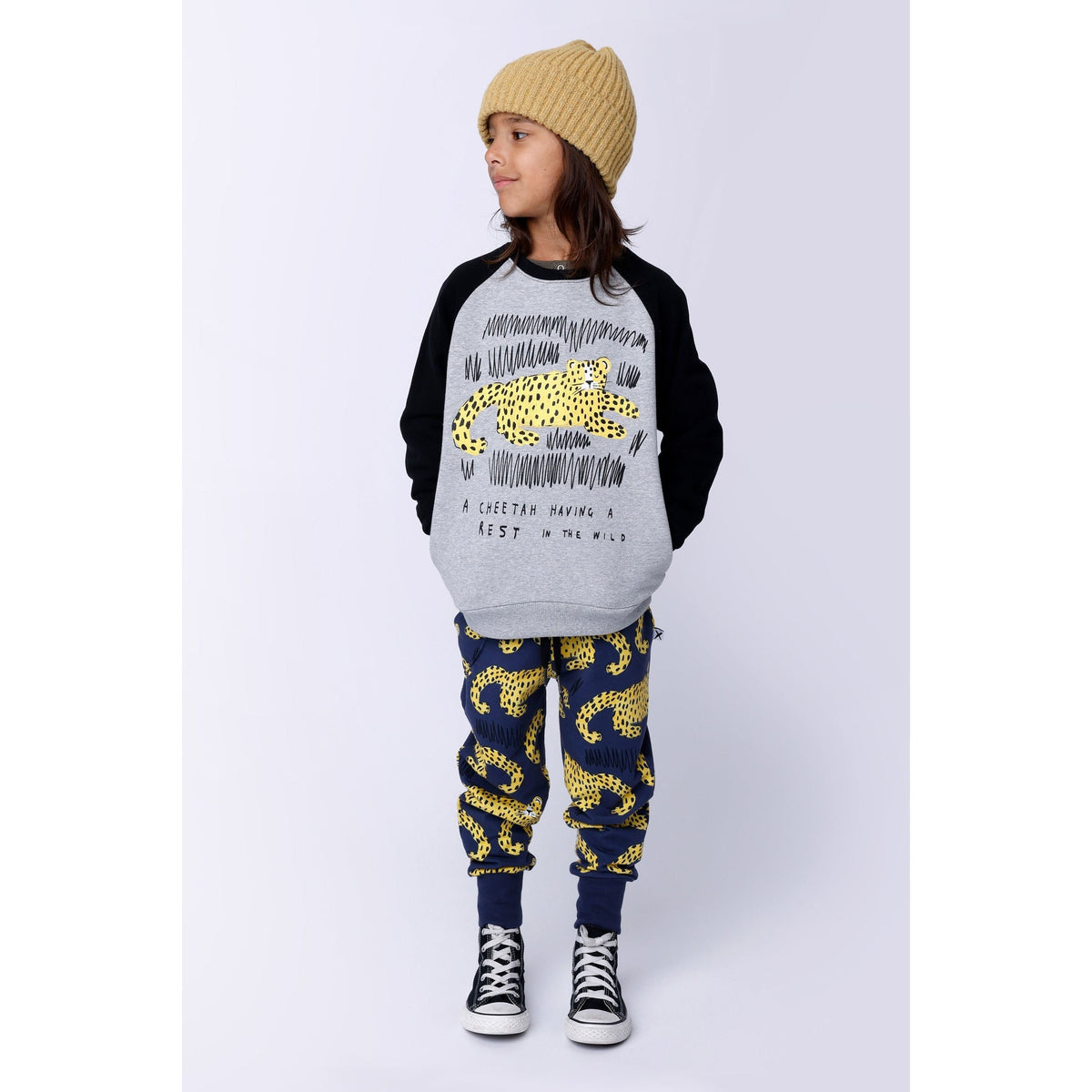 Relaxing Cheetah Furry Crew - Grey Marle