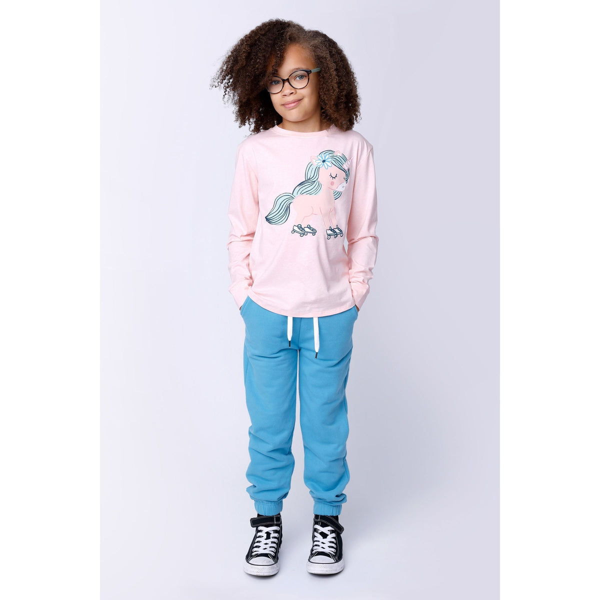 Flower Unicorn Tee - Pink Marle