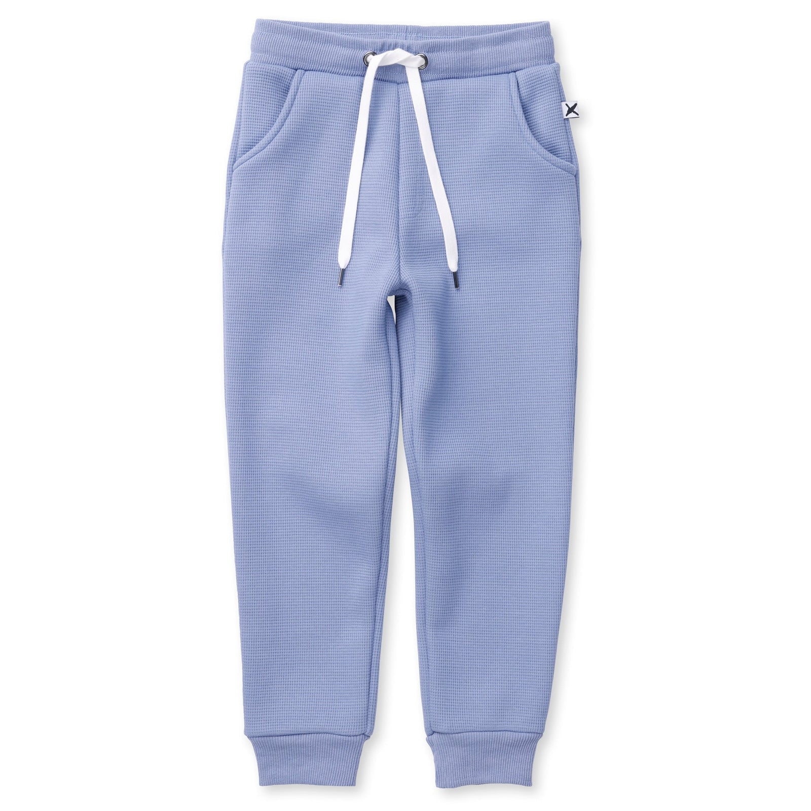 Furry Waffle Trackies - Cornflower