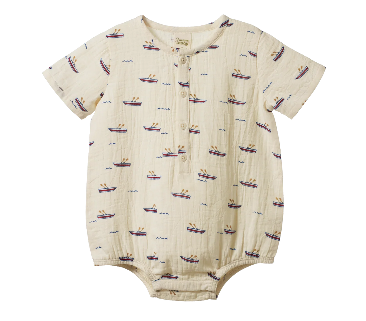 Monty Suit Muslin - Row Boats Print