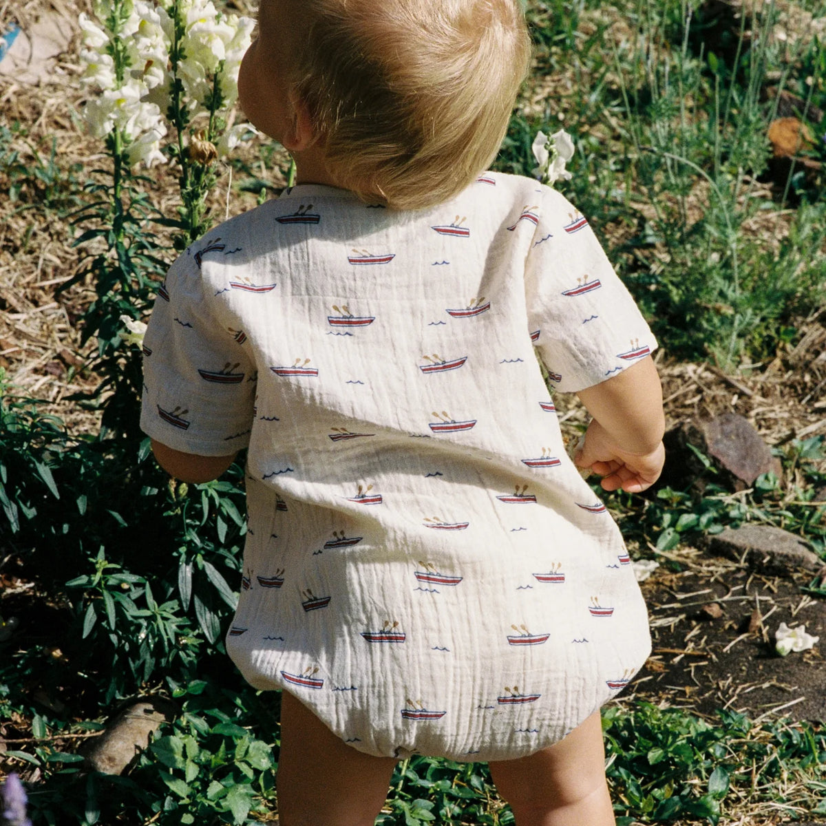 Monty Suit Muslin - Row Boats Print