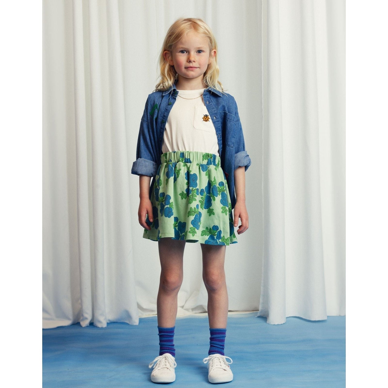 Blue Roses Aop Skirt